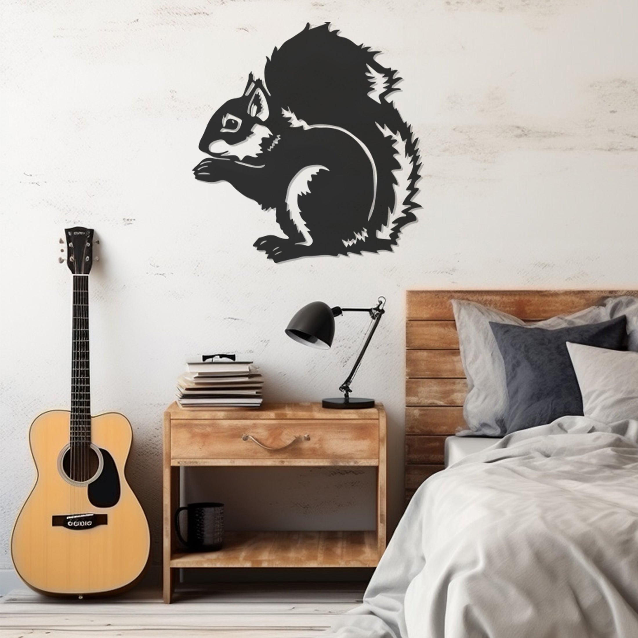 Squirrel Silhouette Metal Wal Art