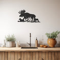 Load image into Gallery viewer, Silhouette Metal Wall Decor With Deer And Fawns In The Mountain
