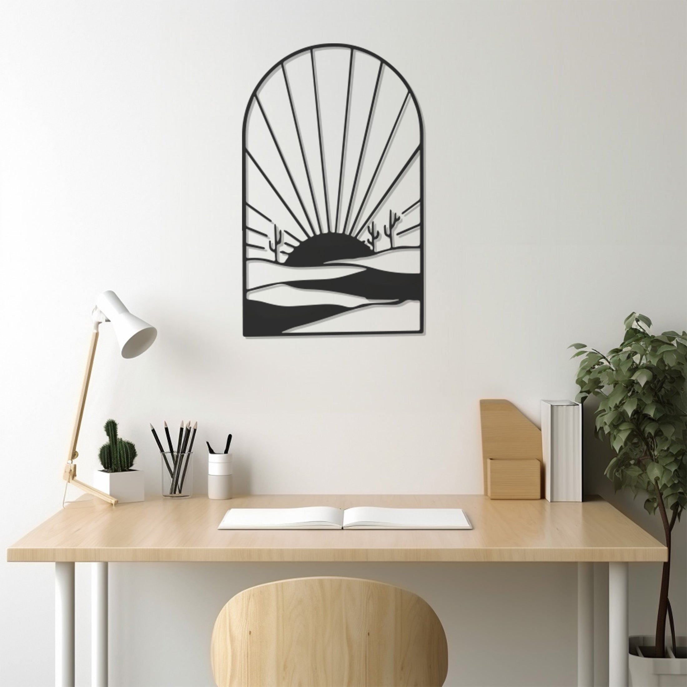 Sunny Road And Window Metal Wall Art