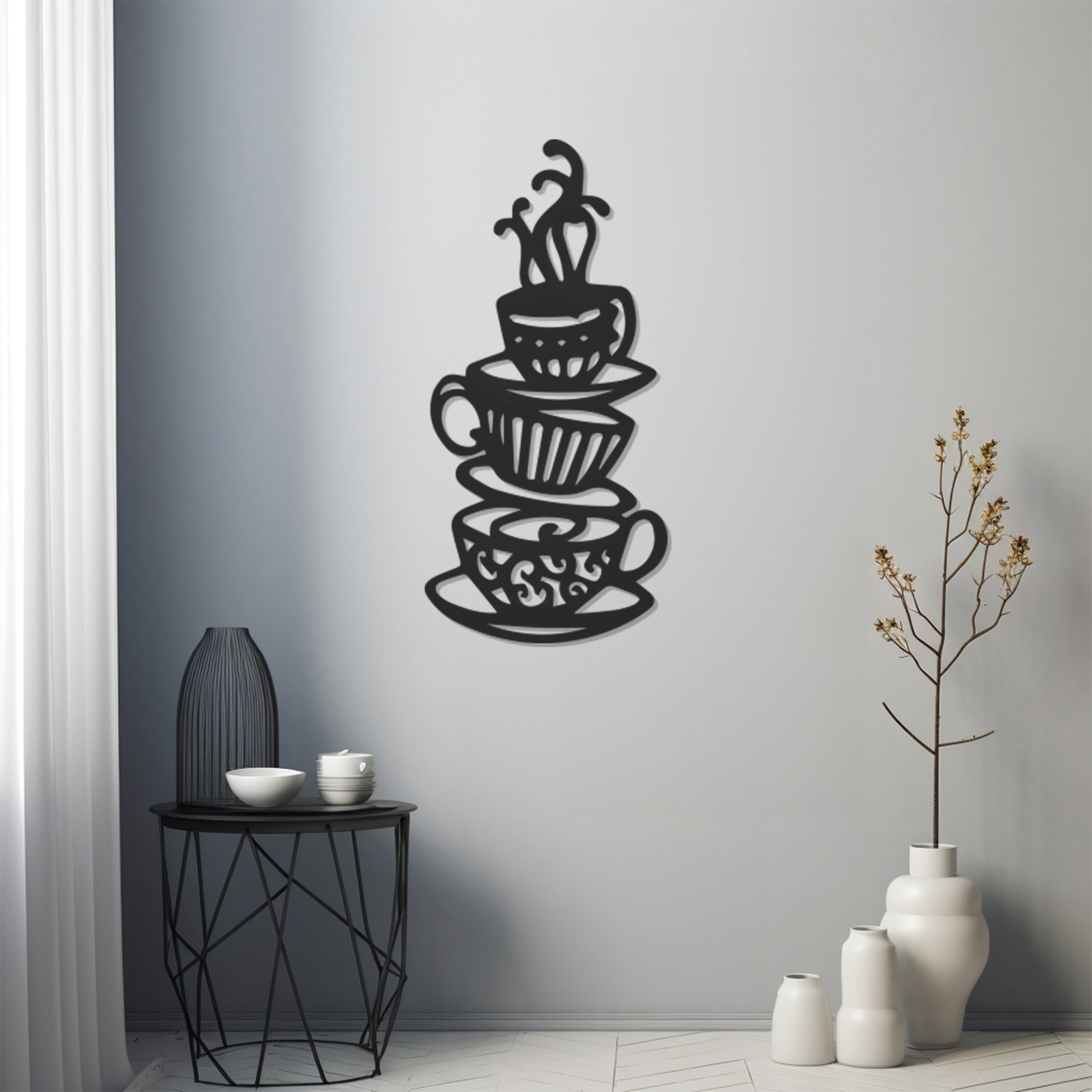 Cup Glasses Metal Wall Art