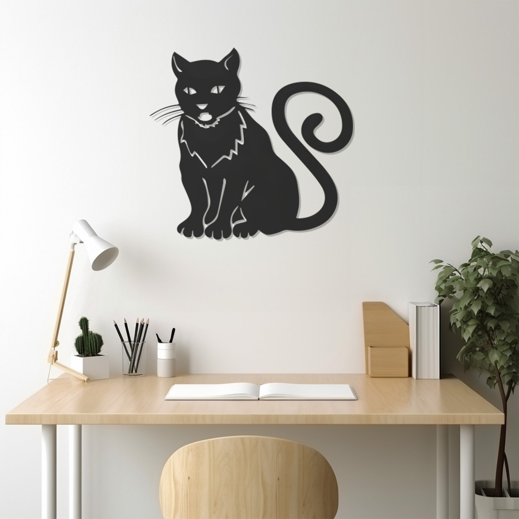 Black Cat Metal Wall Decor