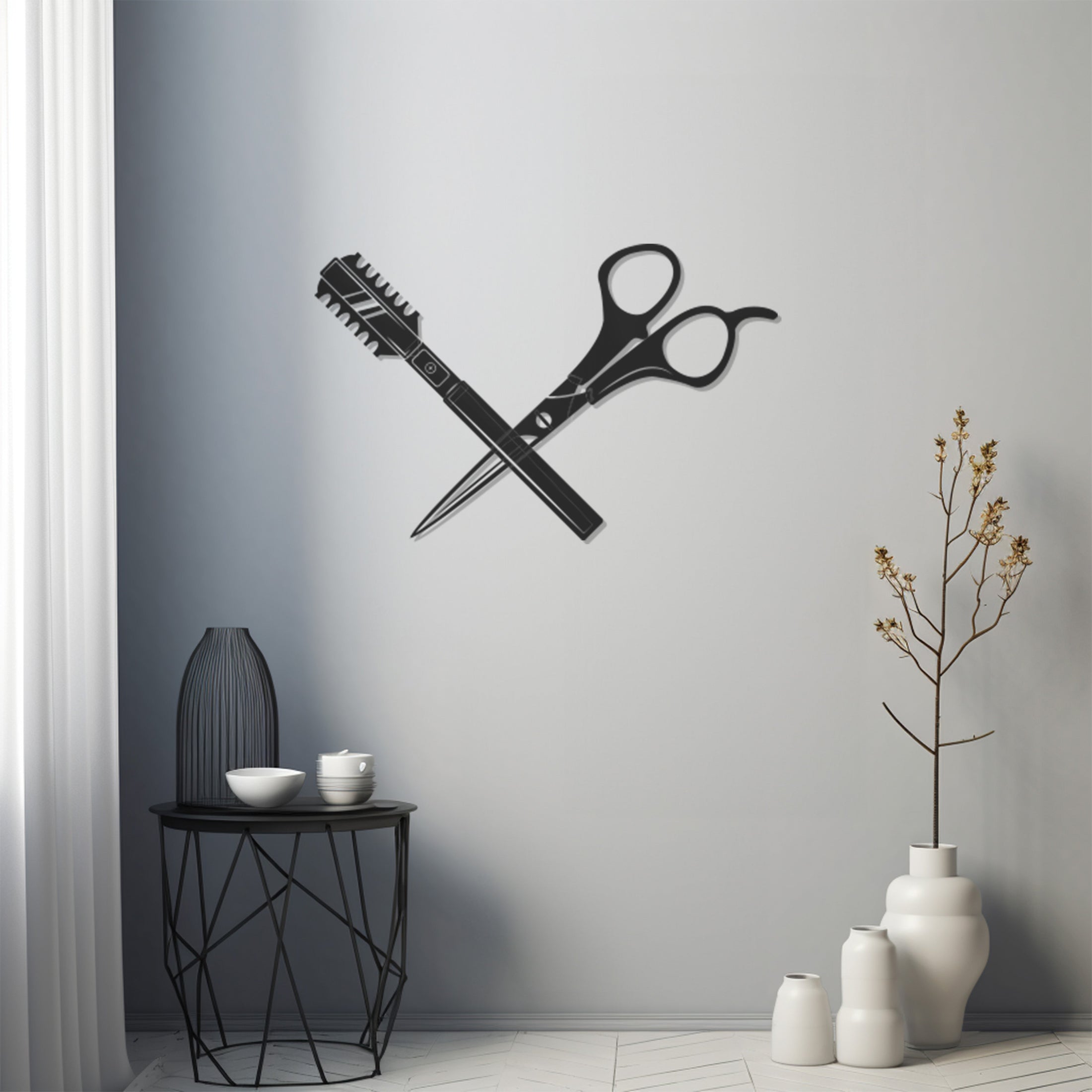 Scissors, Hairdresser Materials Metal Wall Art