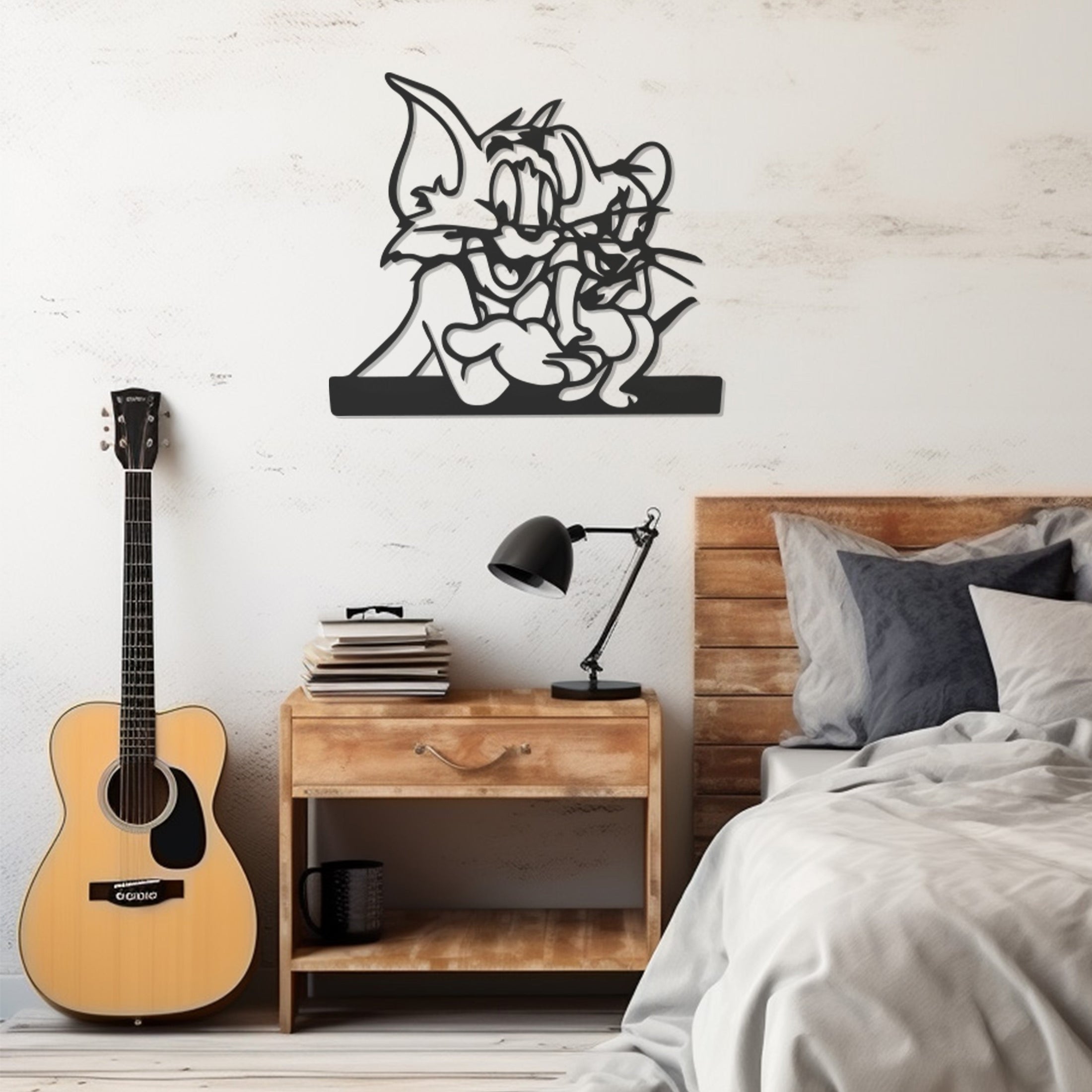 Tom And Jerry Line Art Metall Wall Art