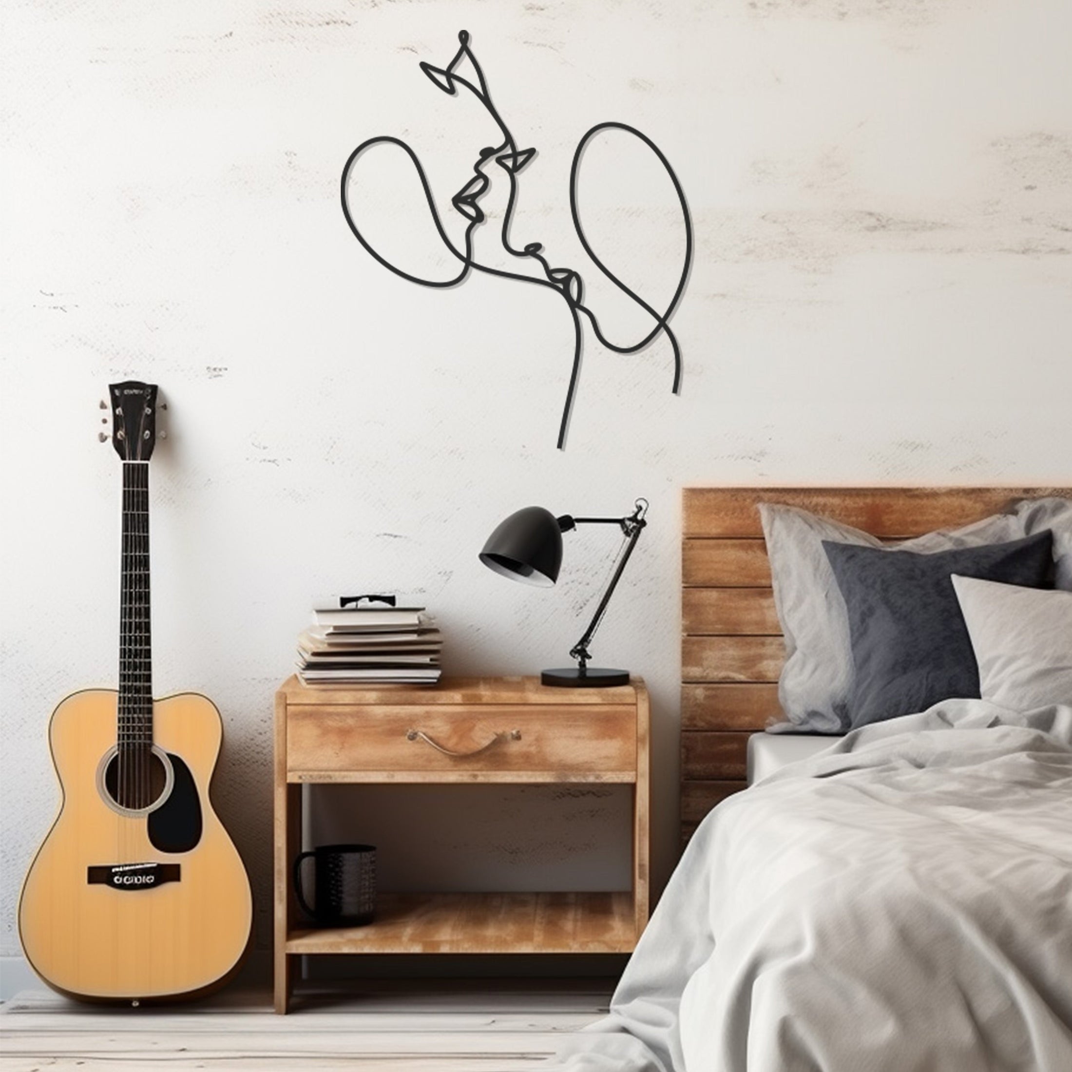 Dear Line Art Metal Wall Art