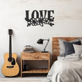 Load image into Gallery viewer, Love Lettering Metal Wall Decor With Flowers Underneath
