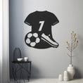 Load image into Gallery viewer, Ronaldo Number 7 Jersey Football Ball And Football Boots Metal Wall Decor
