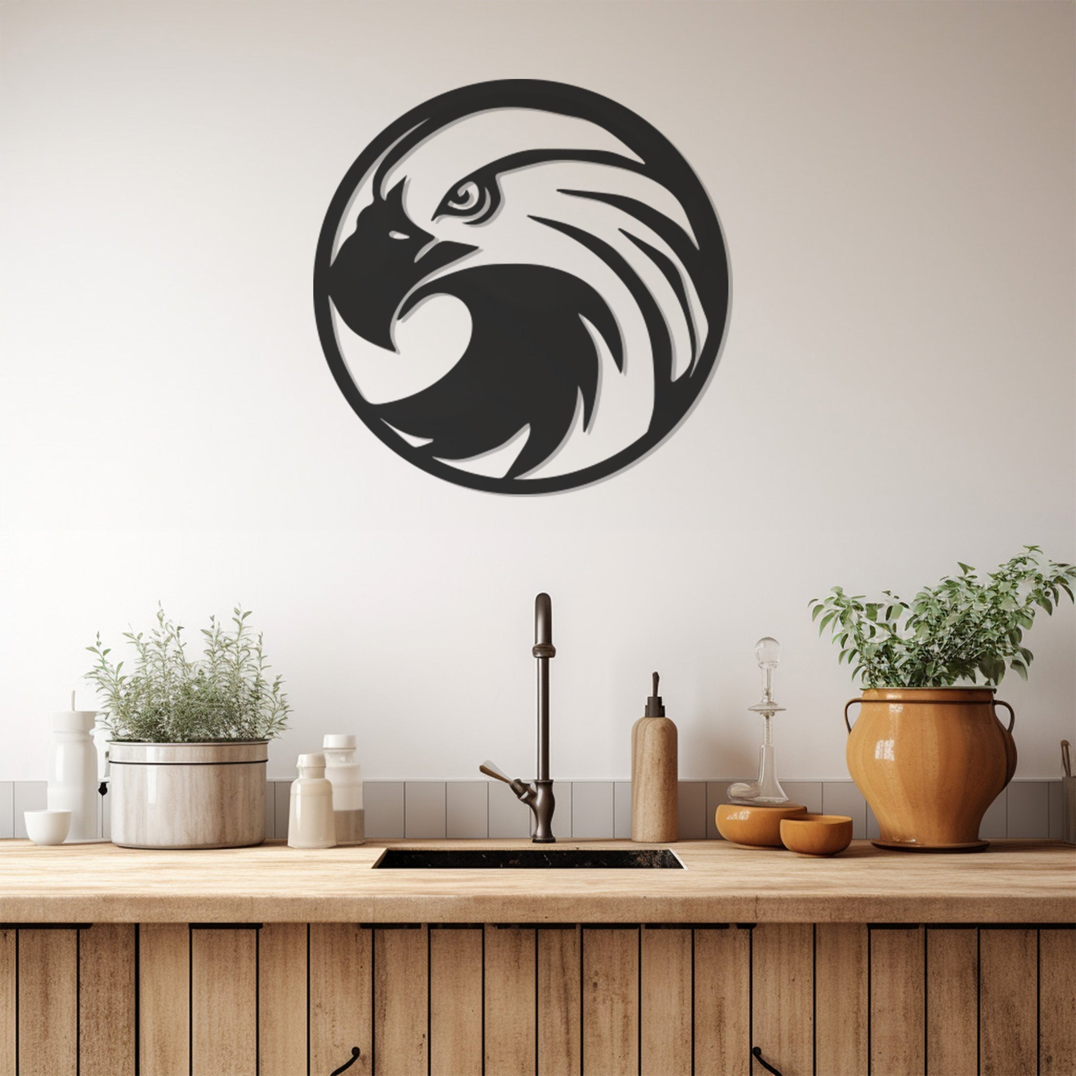 Seagull Eagle Portrait Metal Wall Art