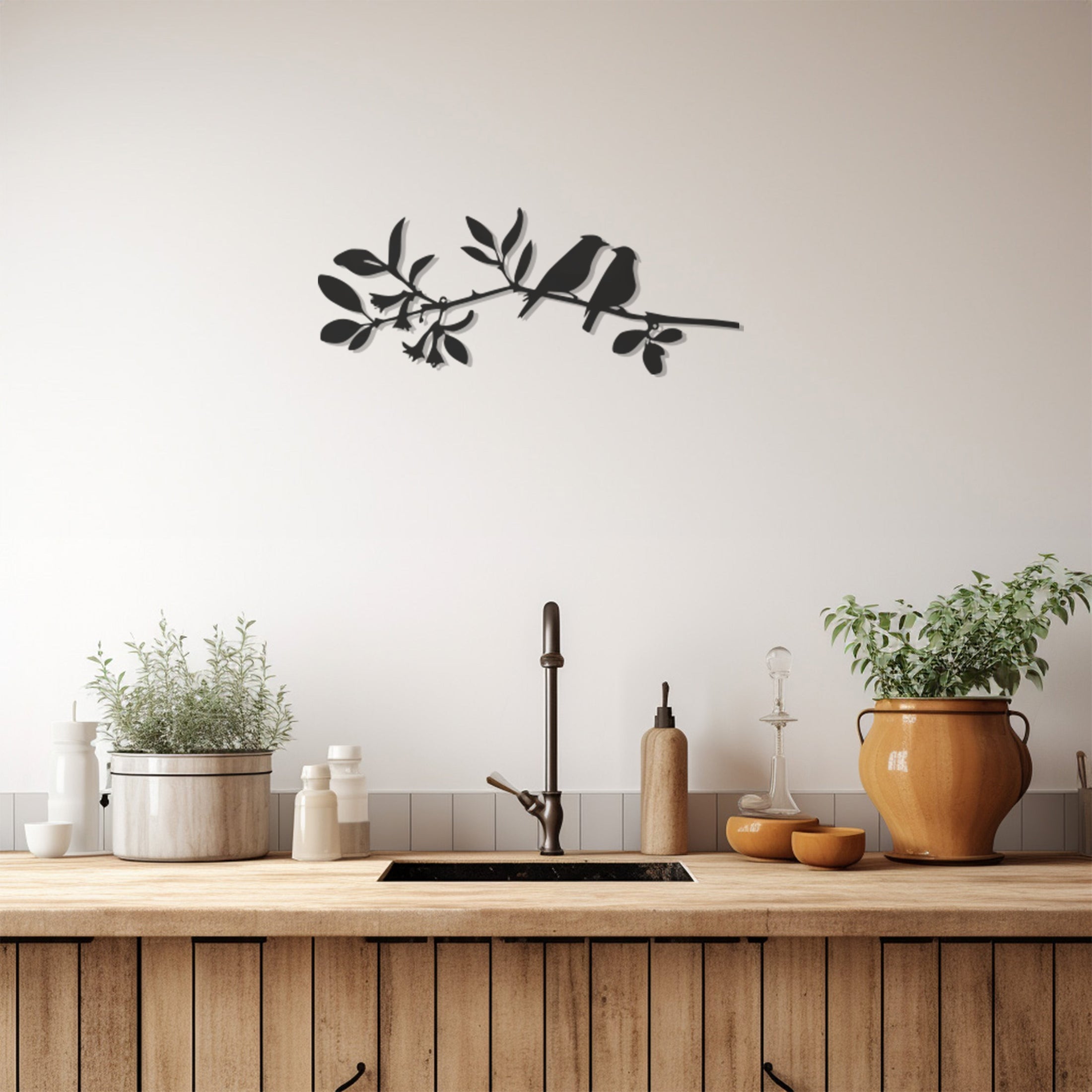 Birds On A Branch Metal Wall Decor