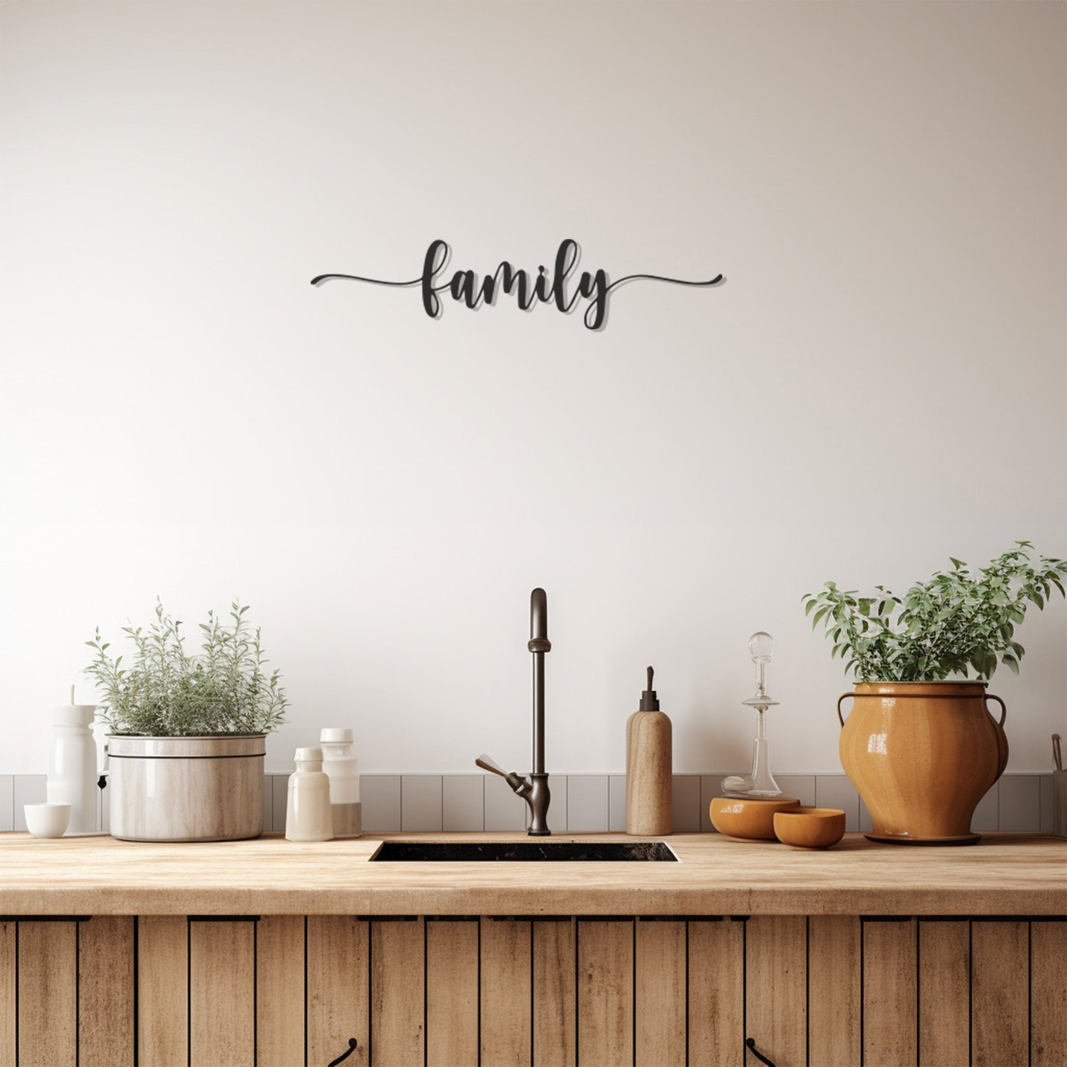 Metal Wall Decor With Family Inscription