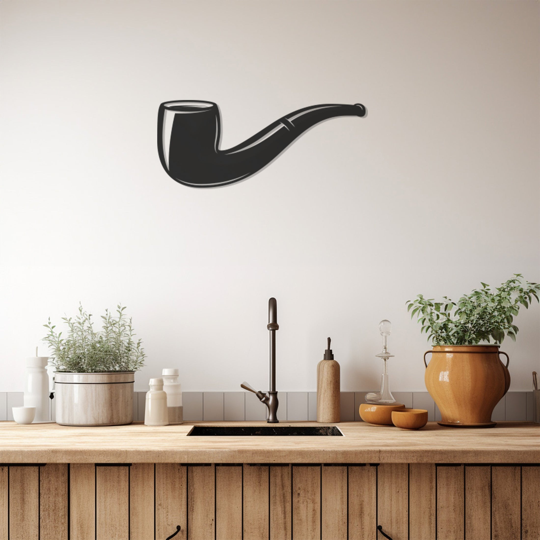 Smoking Pipe Metal Wall Art