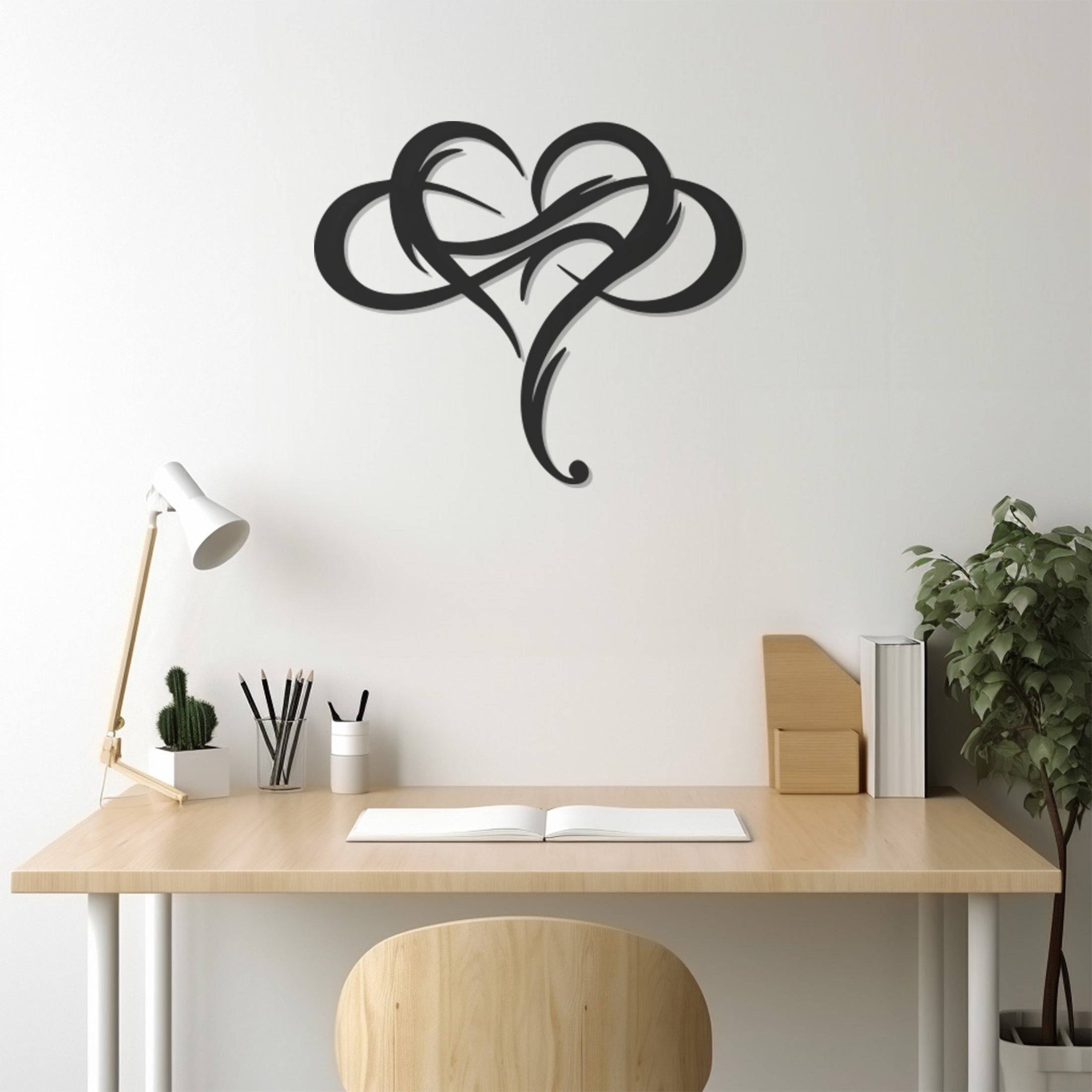 Love, Heart. Infinity Metal Wall Art