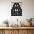 Load image into Gallery viewer, Confused Cat Family Metal Wall Art, Wall Decor, Metal Wall art
