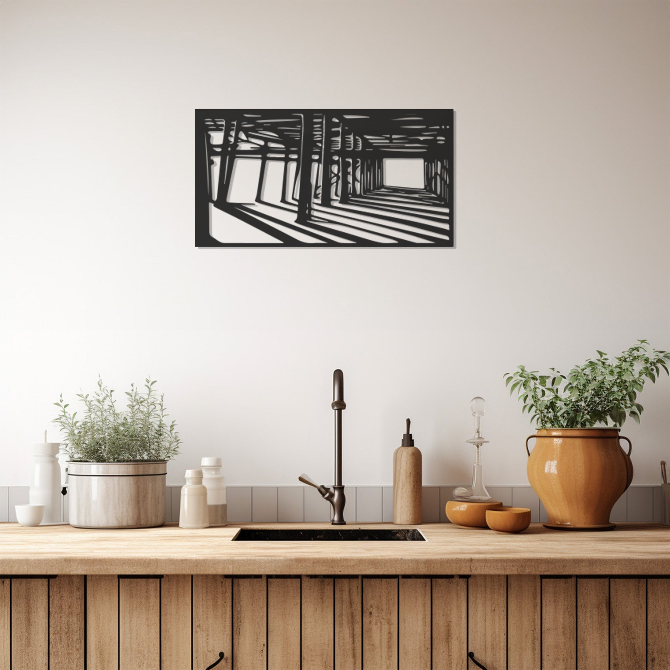 Shadowy Road Metal Wall Art