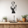 Load image into Gallery viewer, Female Figure Drinking Wine Metal Wall Art
