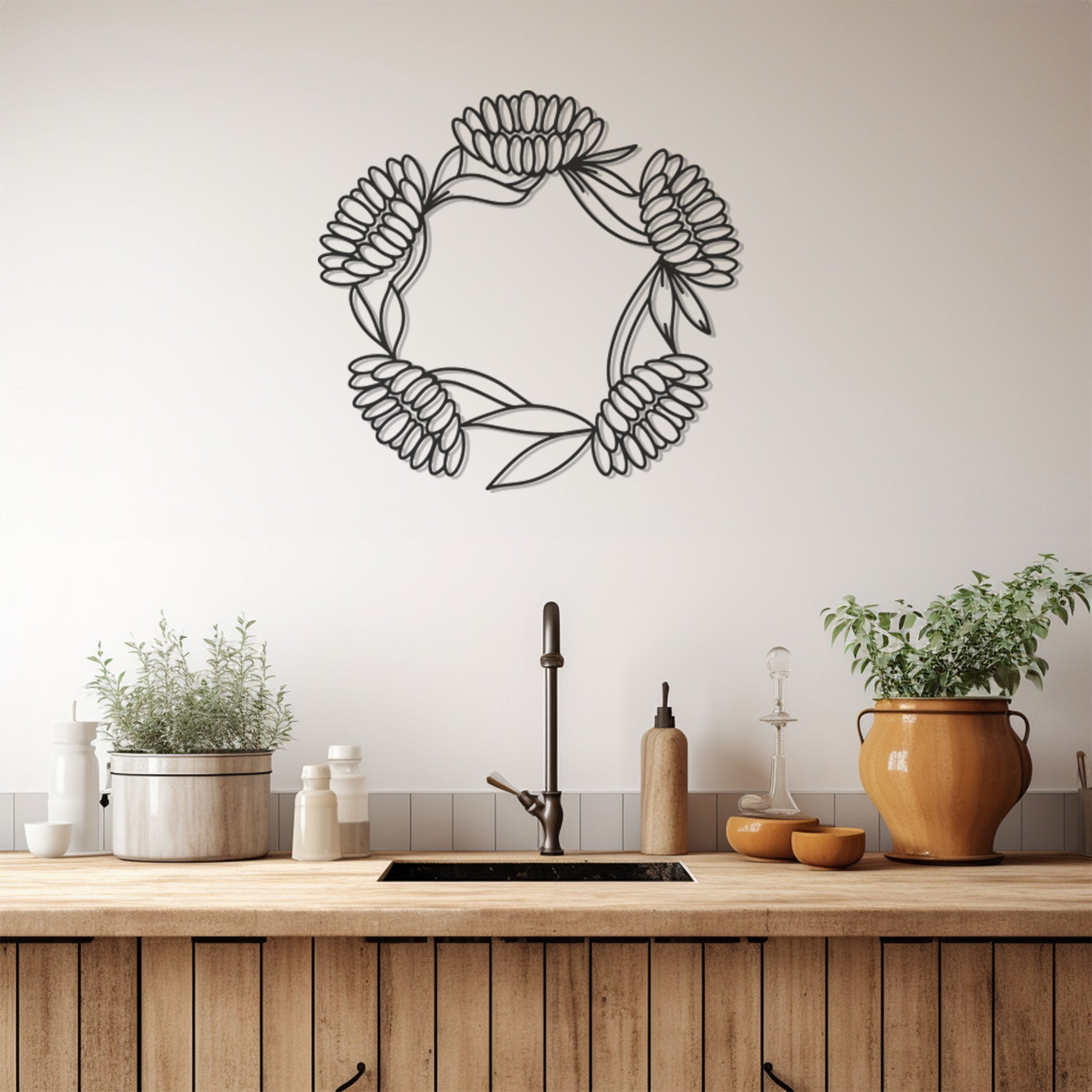 Flower Spiral Metal Wall Art