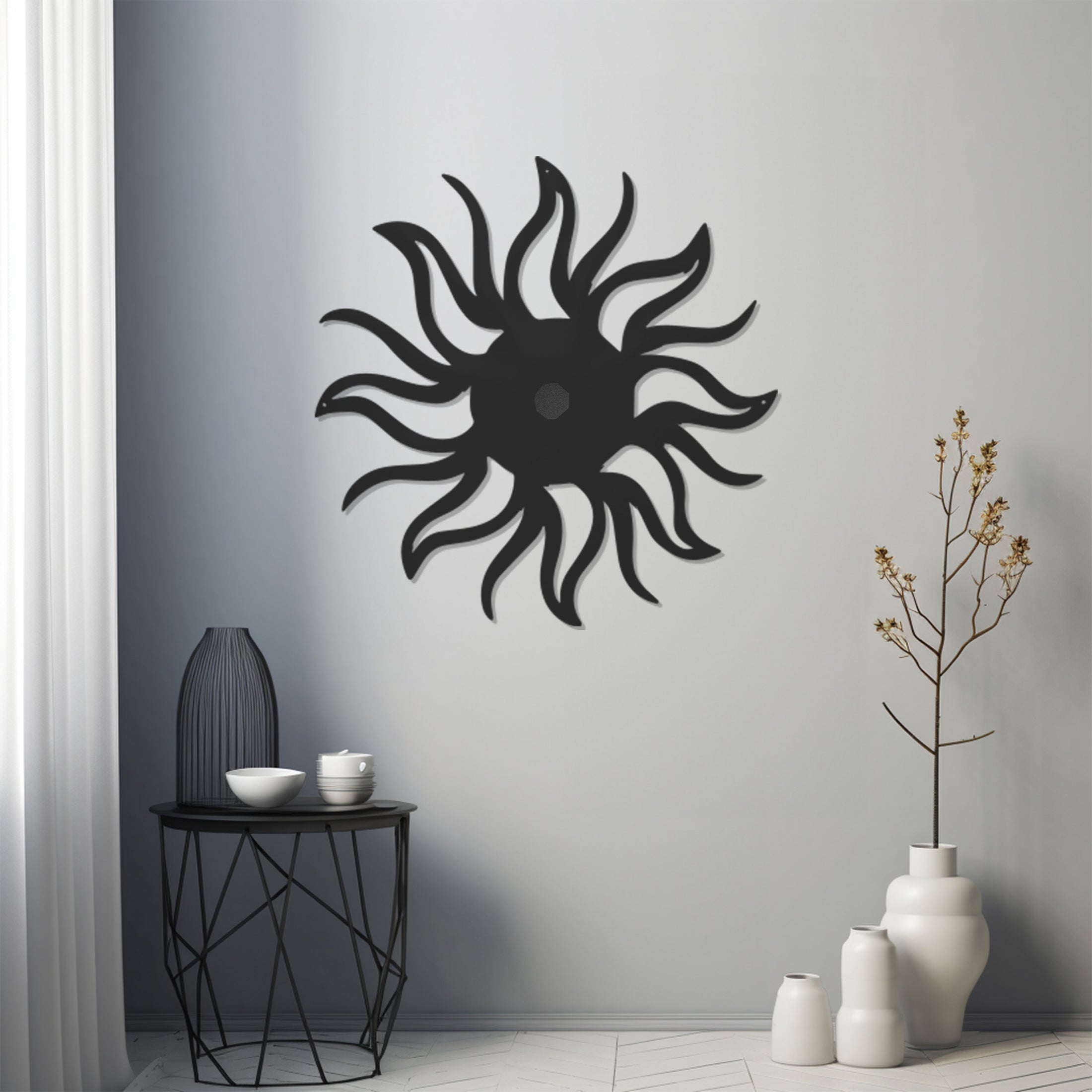 Sun Flower Design Metal Wall Art