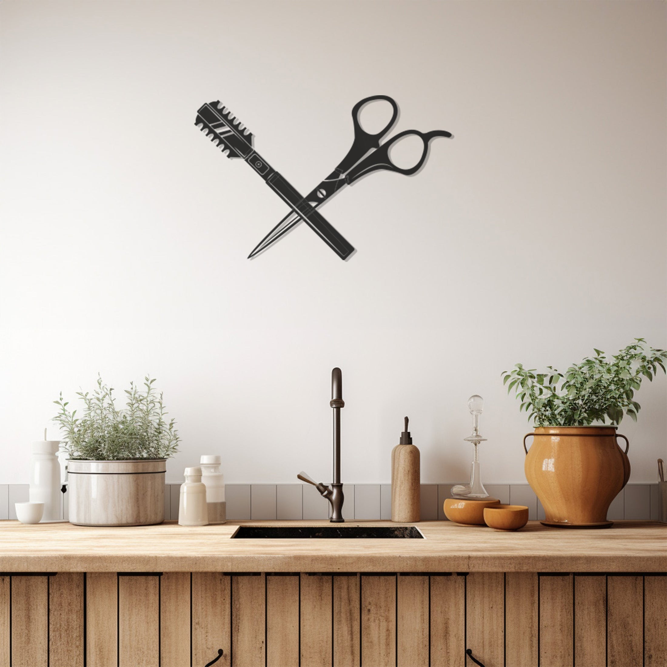 Scissors, Hairdresser Materials Metal Wall Art