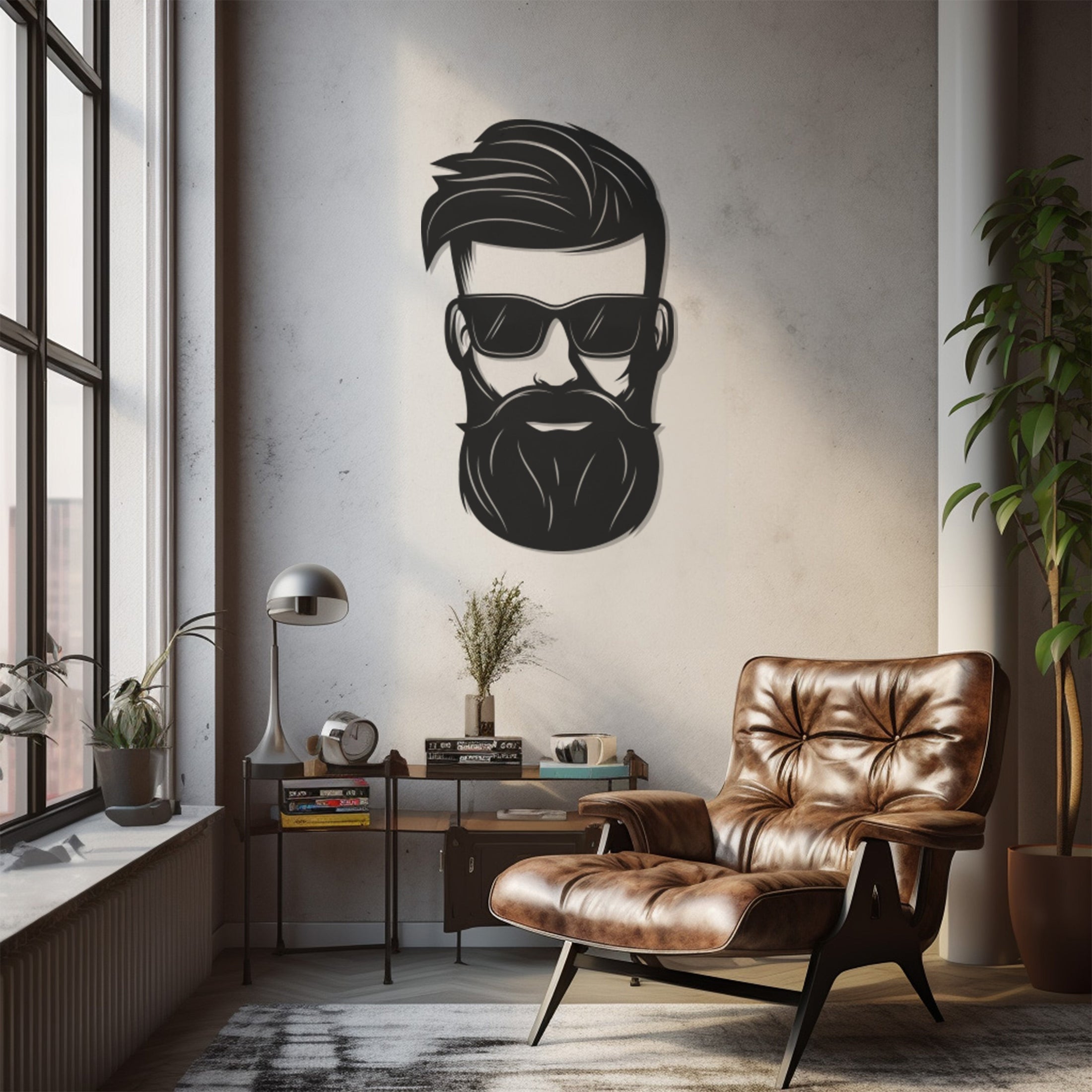 Man Portrait Metal Wall Art