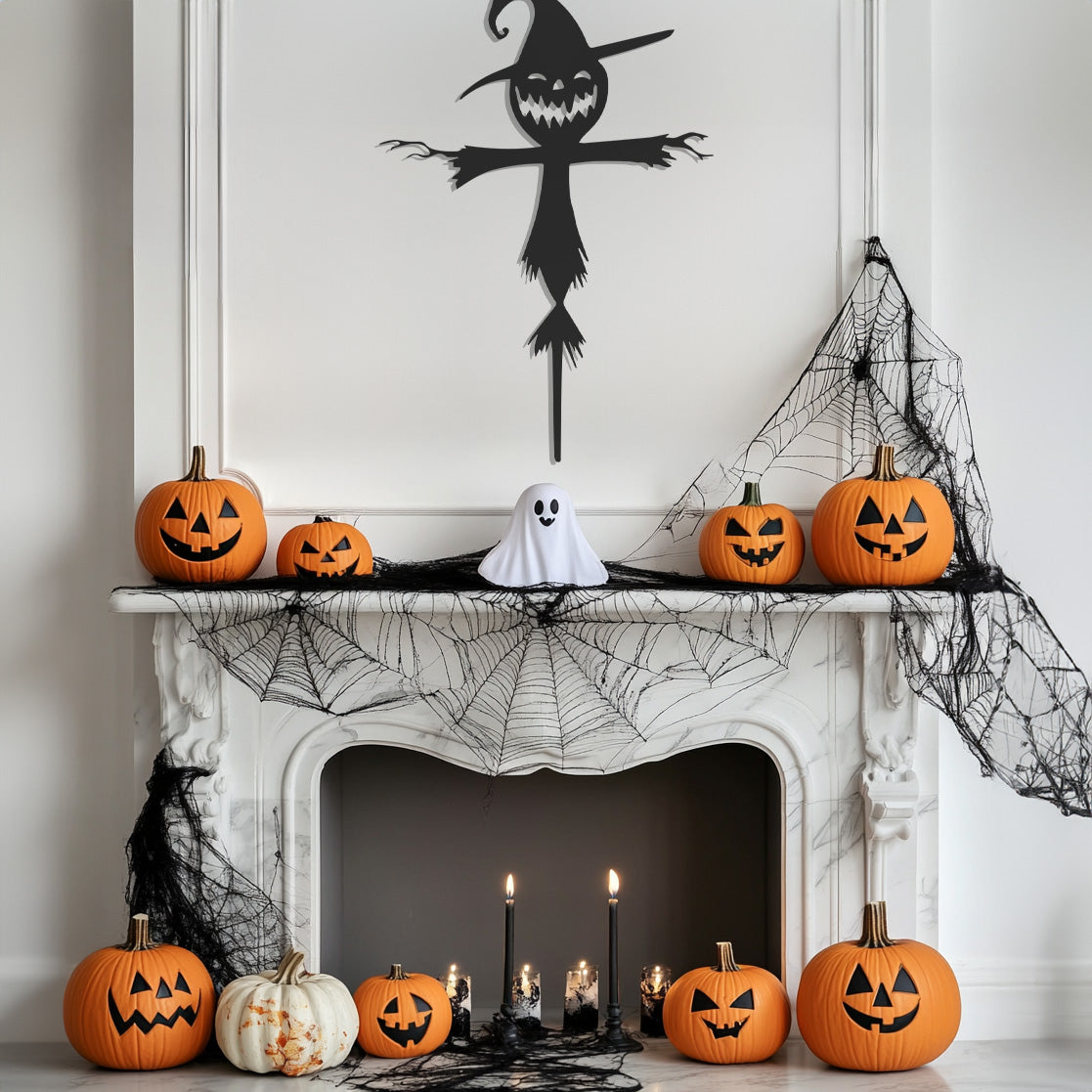 Scarecrow Halloween Theme Metal Wall Art