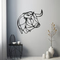 Load image into Gallery viewer, Geometric Bull Figure Line Art Metal Wall Art
