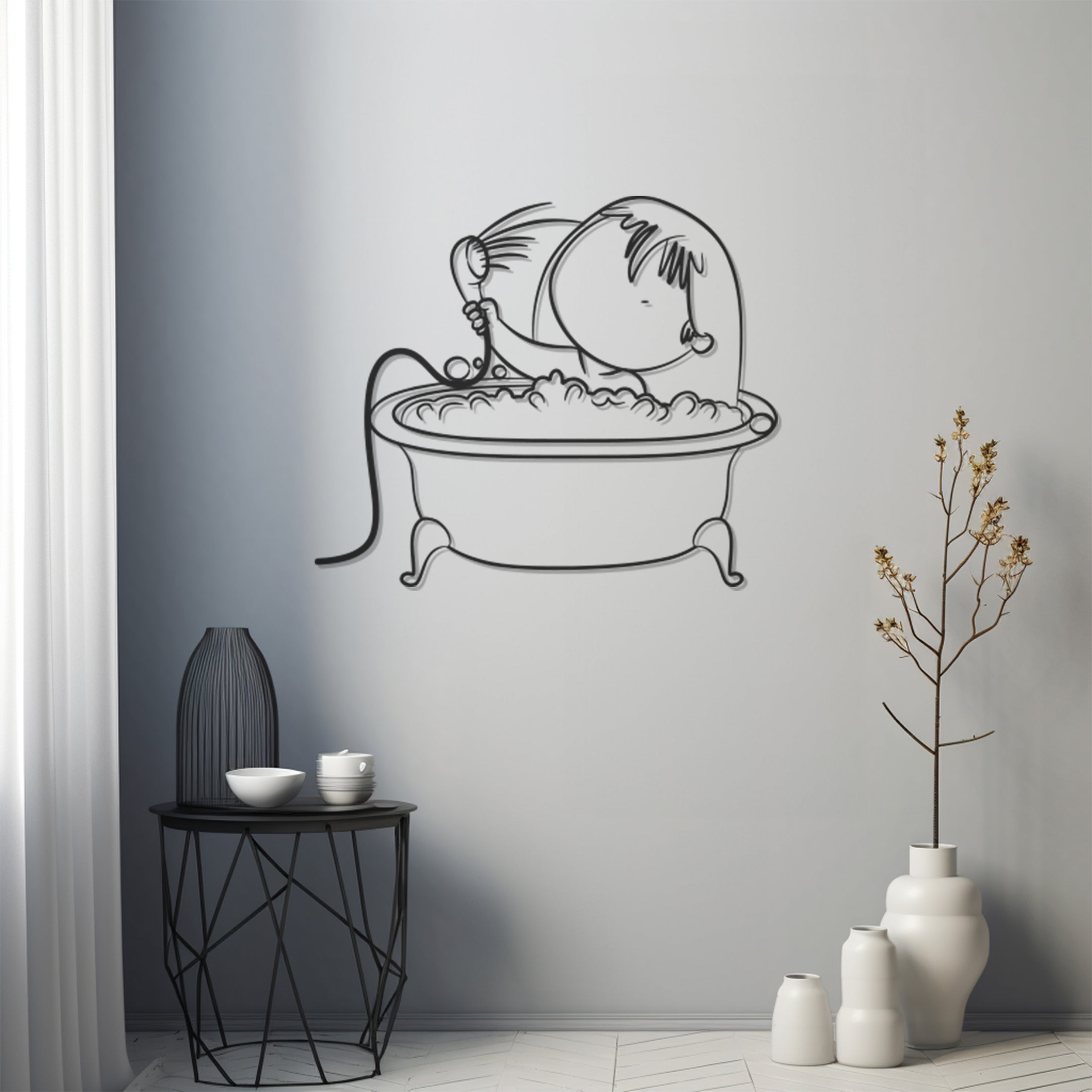 Bathing Girl Metal Wall Art