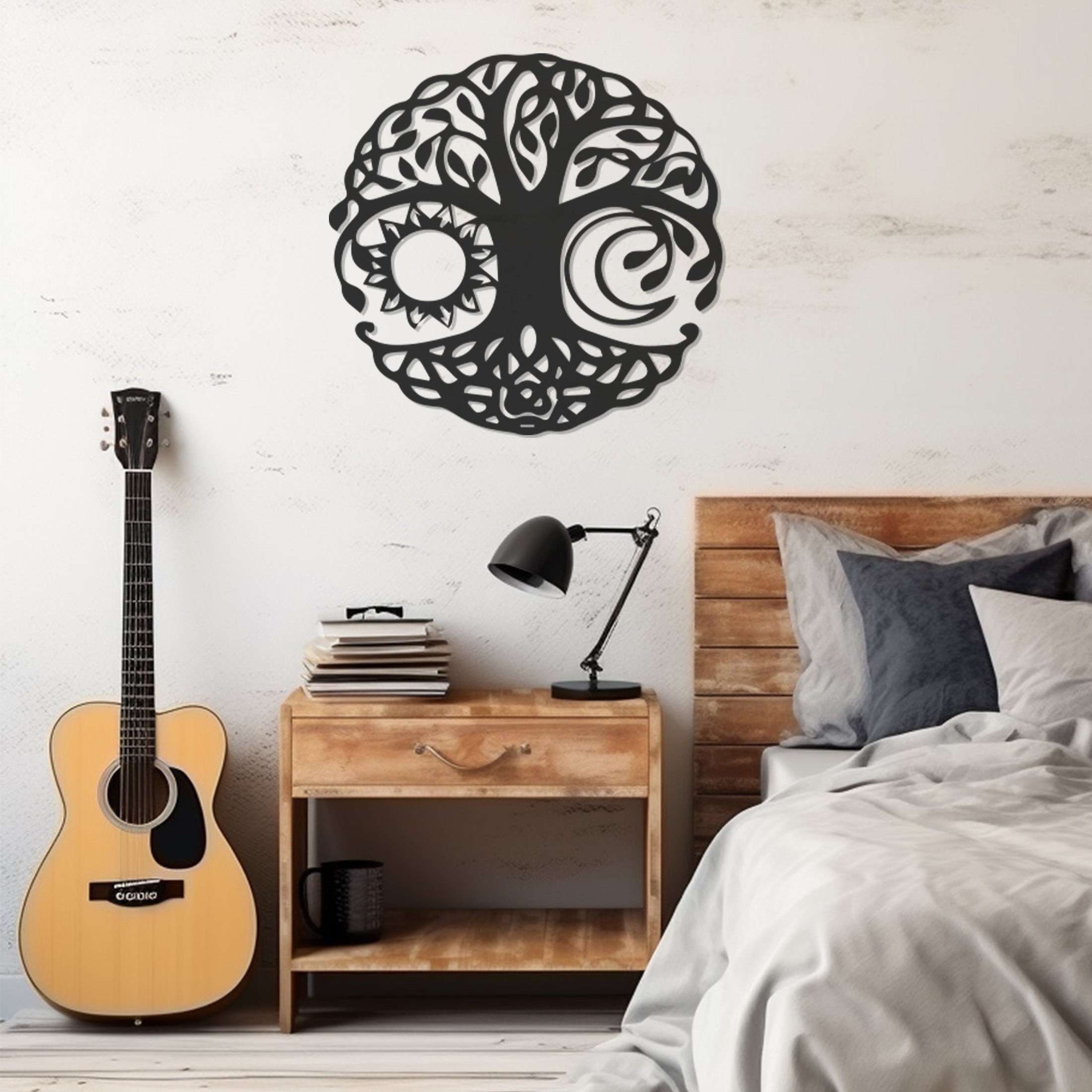 Sun And Moon Tree Metal Wall Decor