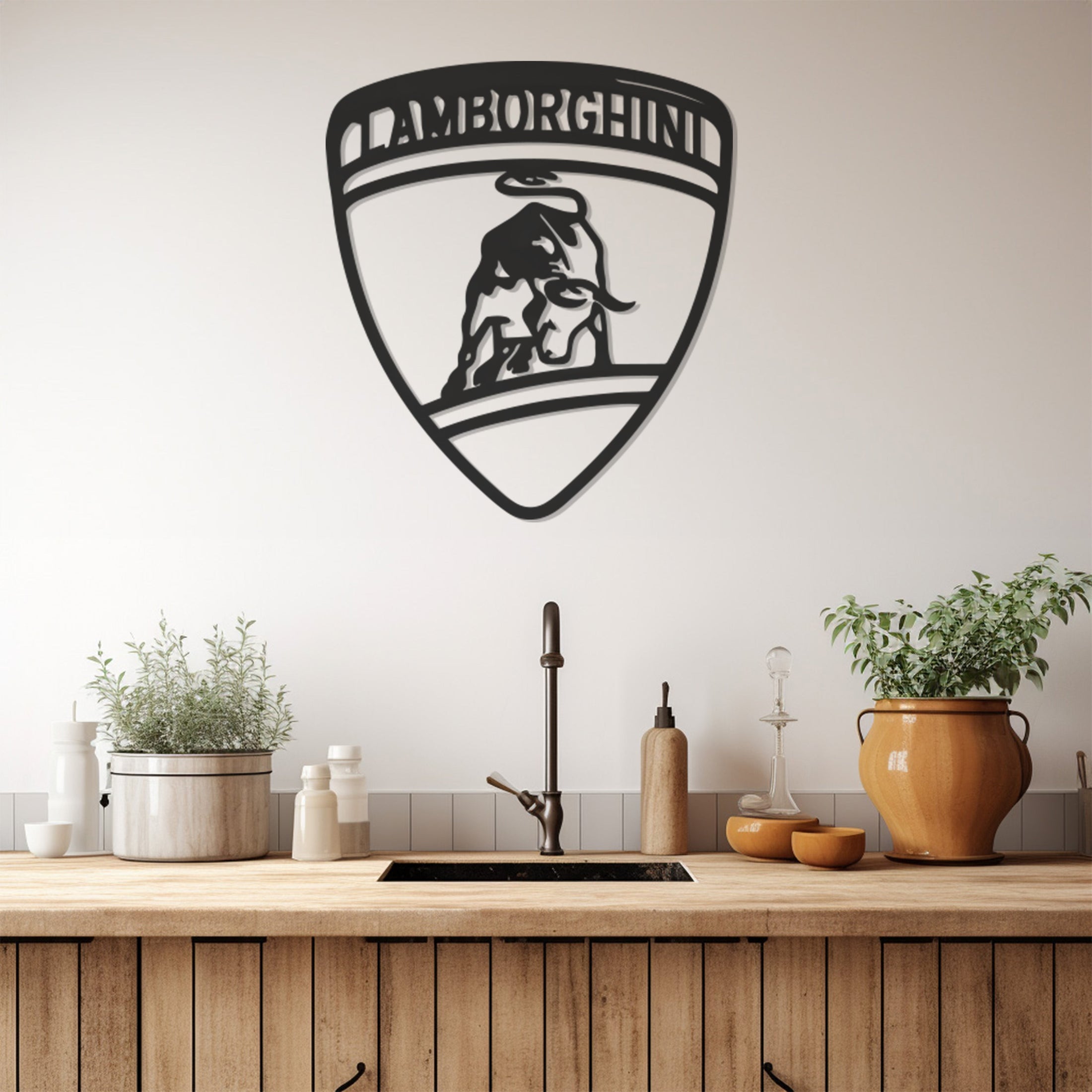 Lamborghini Logo Metal Wall Decor