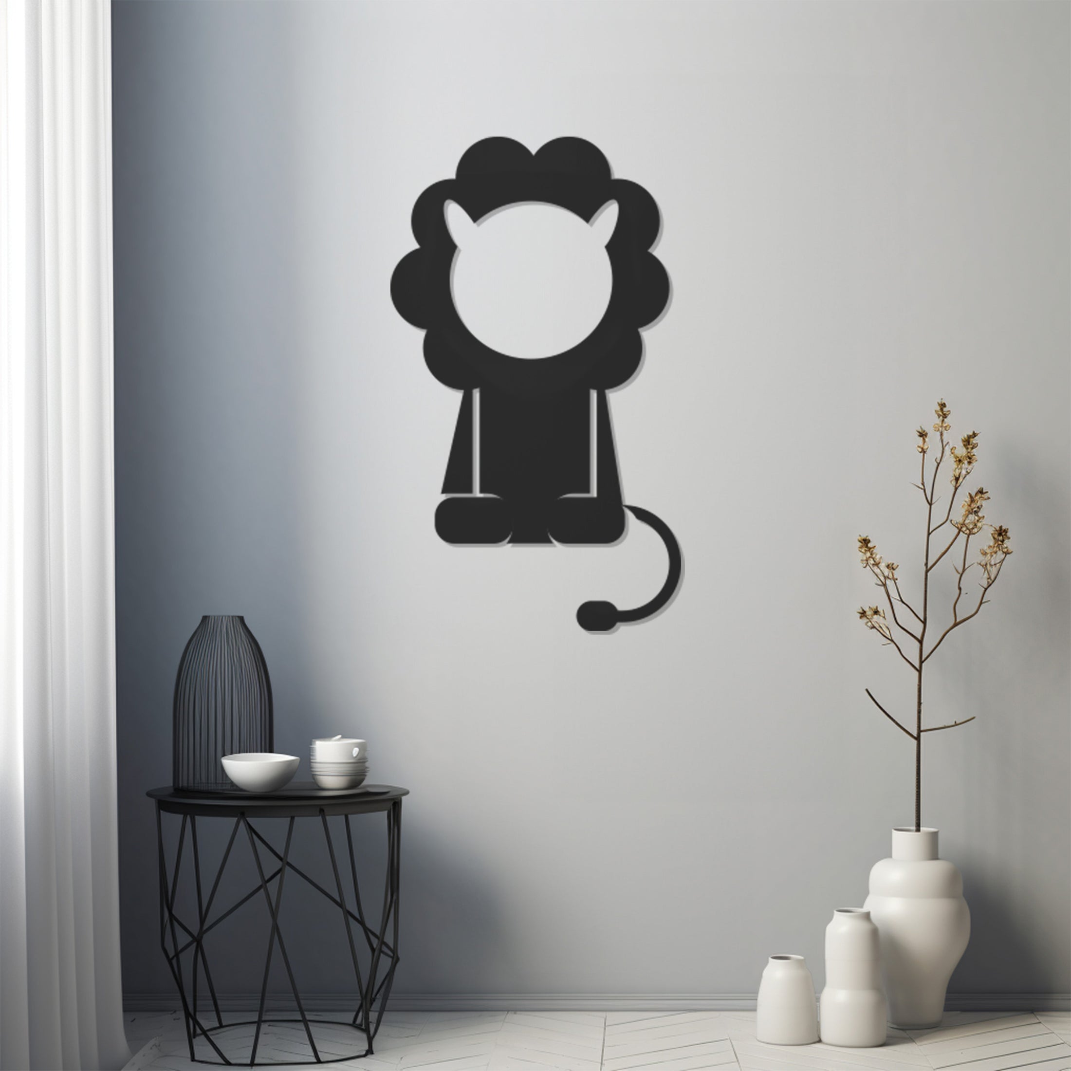 Lion Icon Metal Wall Art