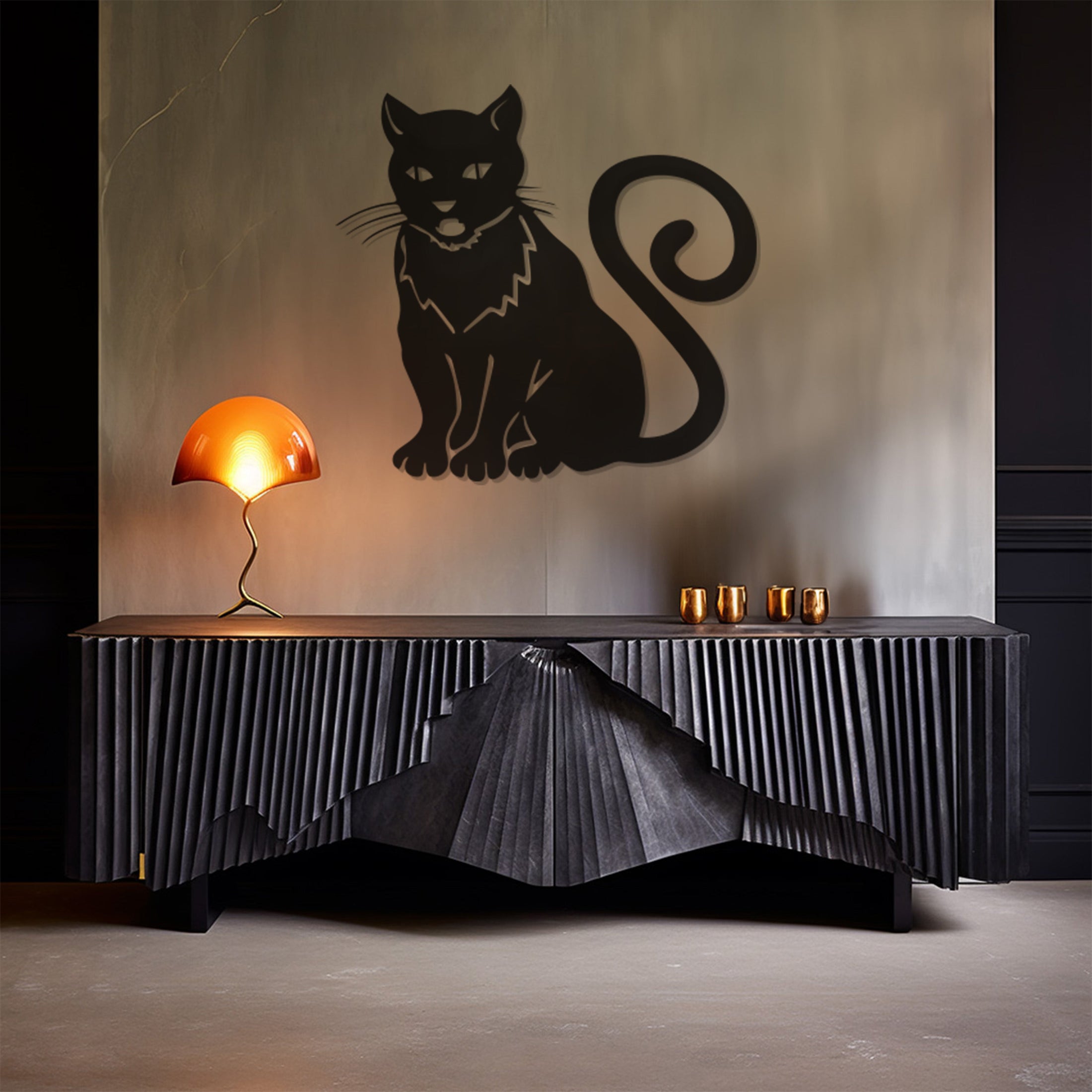 Black Cat Metal Wall Decor