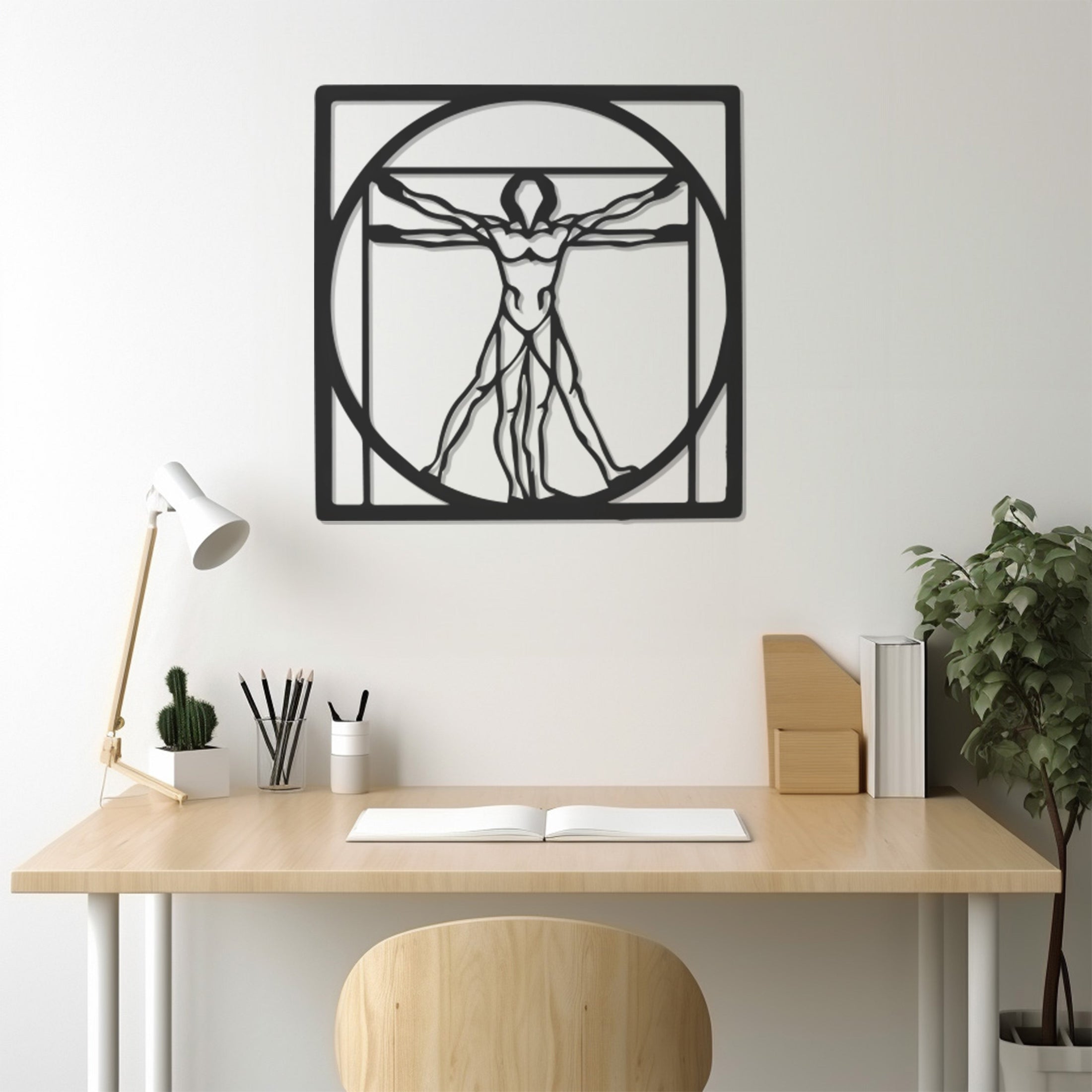 Vitruvian Man Metal Wall Art