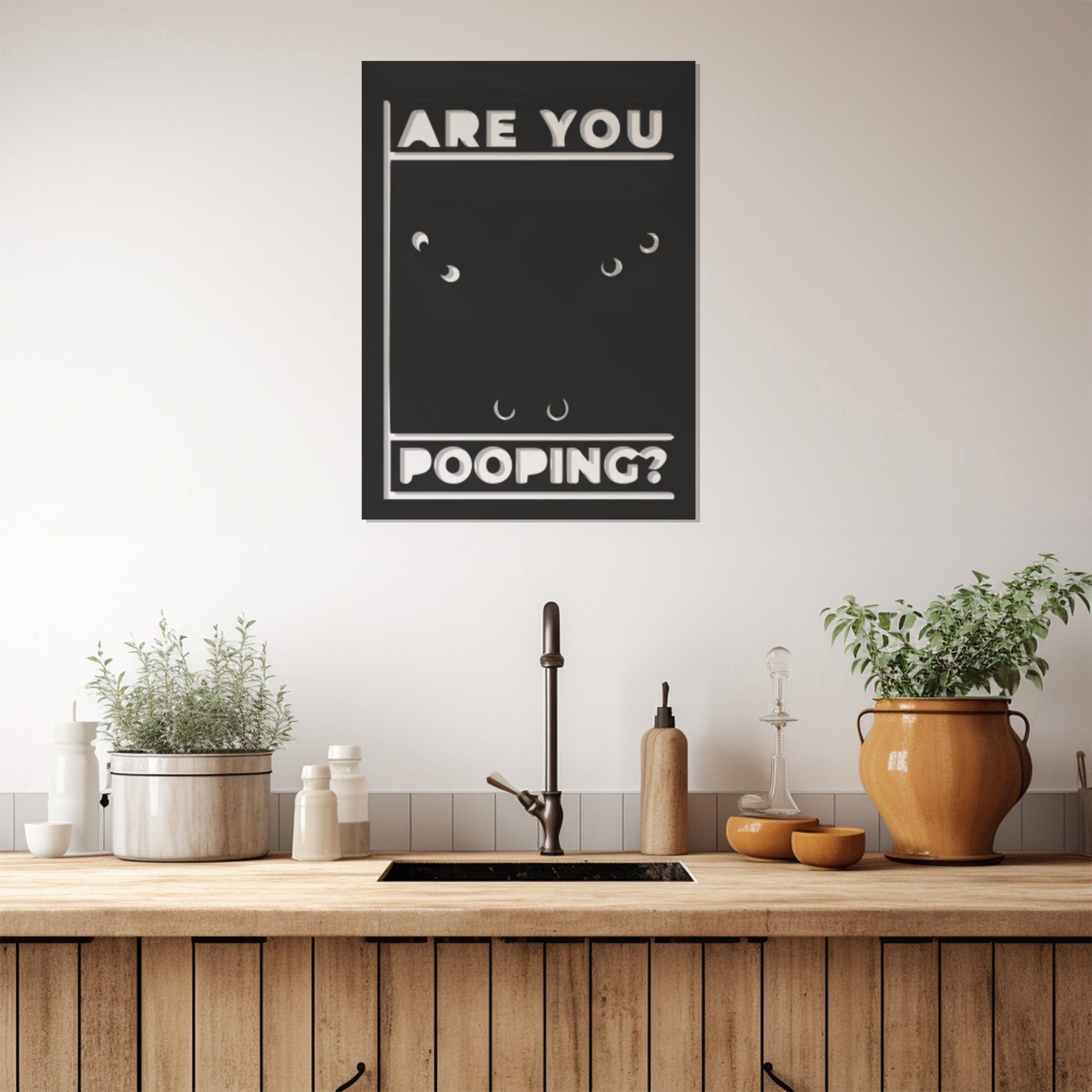 Are You Pooping Metal Wall Art