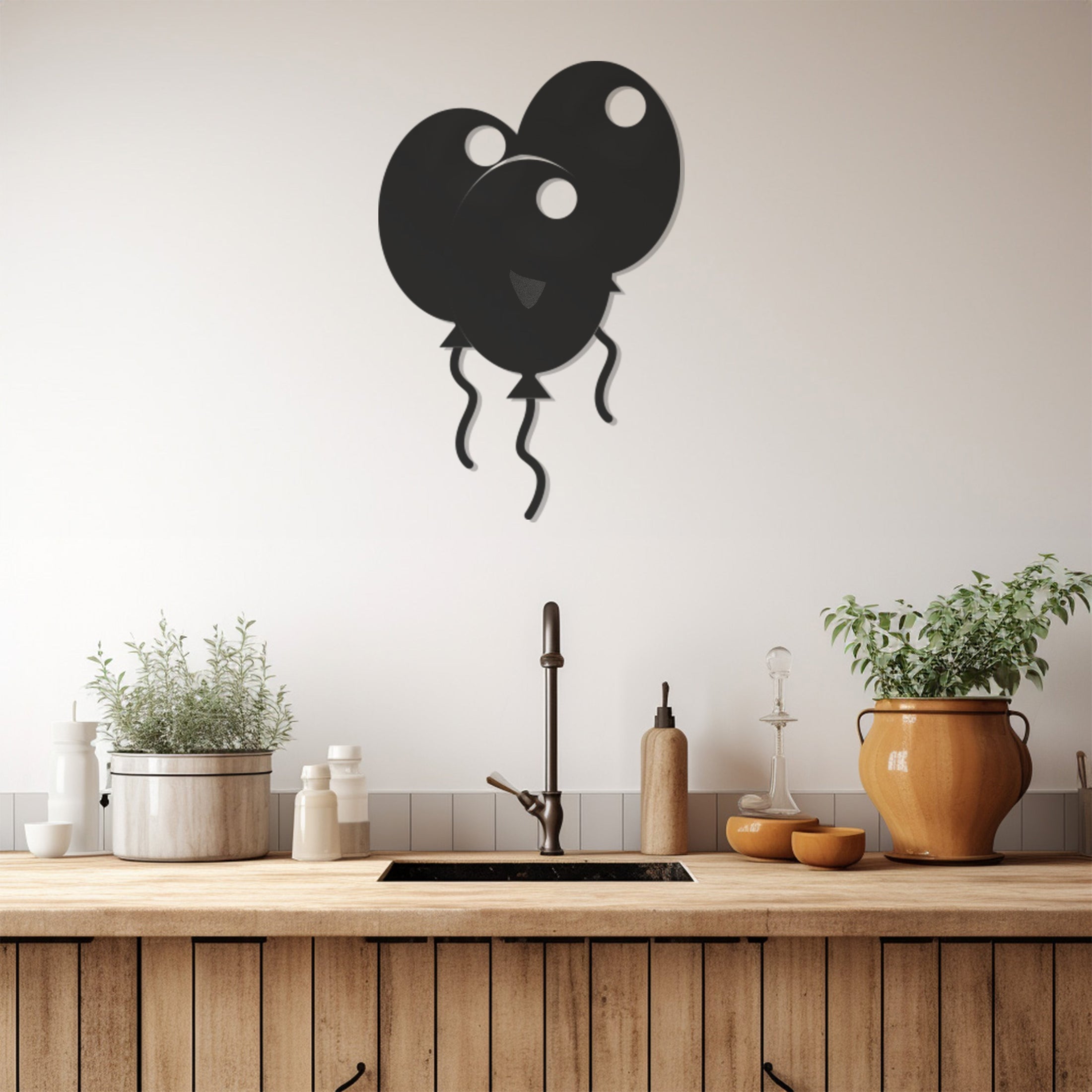 Flying Balloons Metal Wall Art, Wall Decor, Metal Wall art