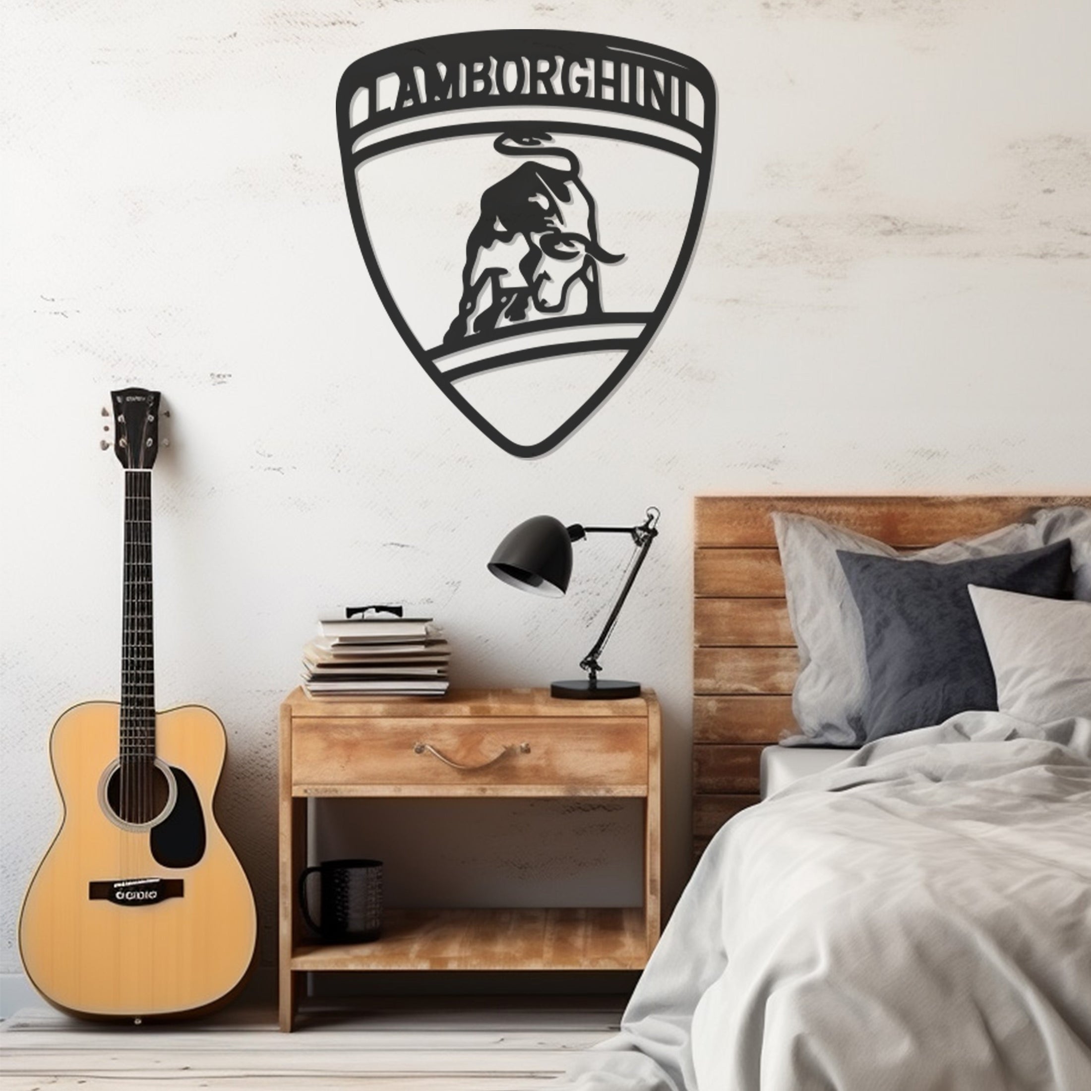 Lamborghini Logo Metal Wall Decor, Wall Decor, Metal Wall art