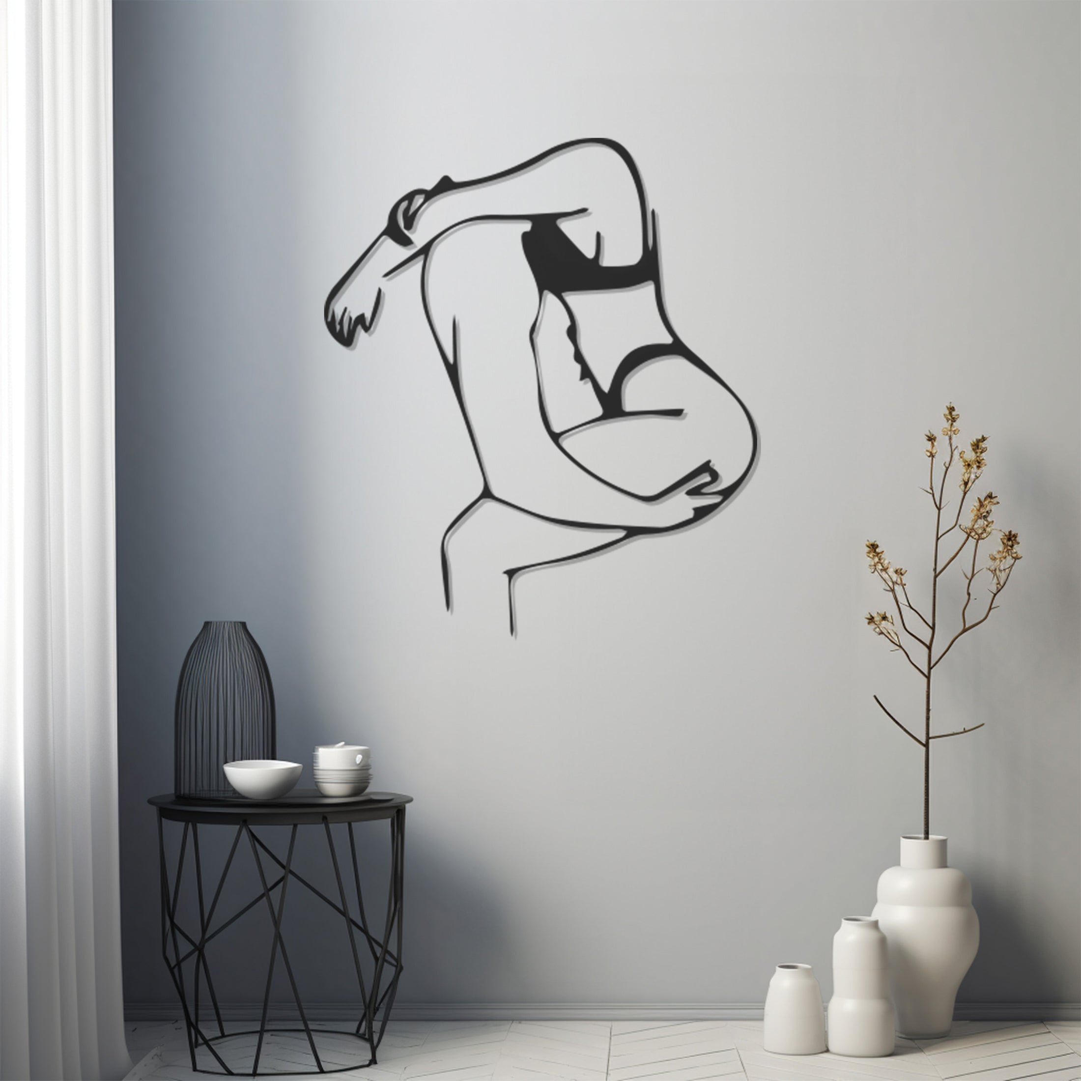 Lime Art Metal Wall Decor Art With Embracing Bodies