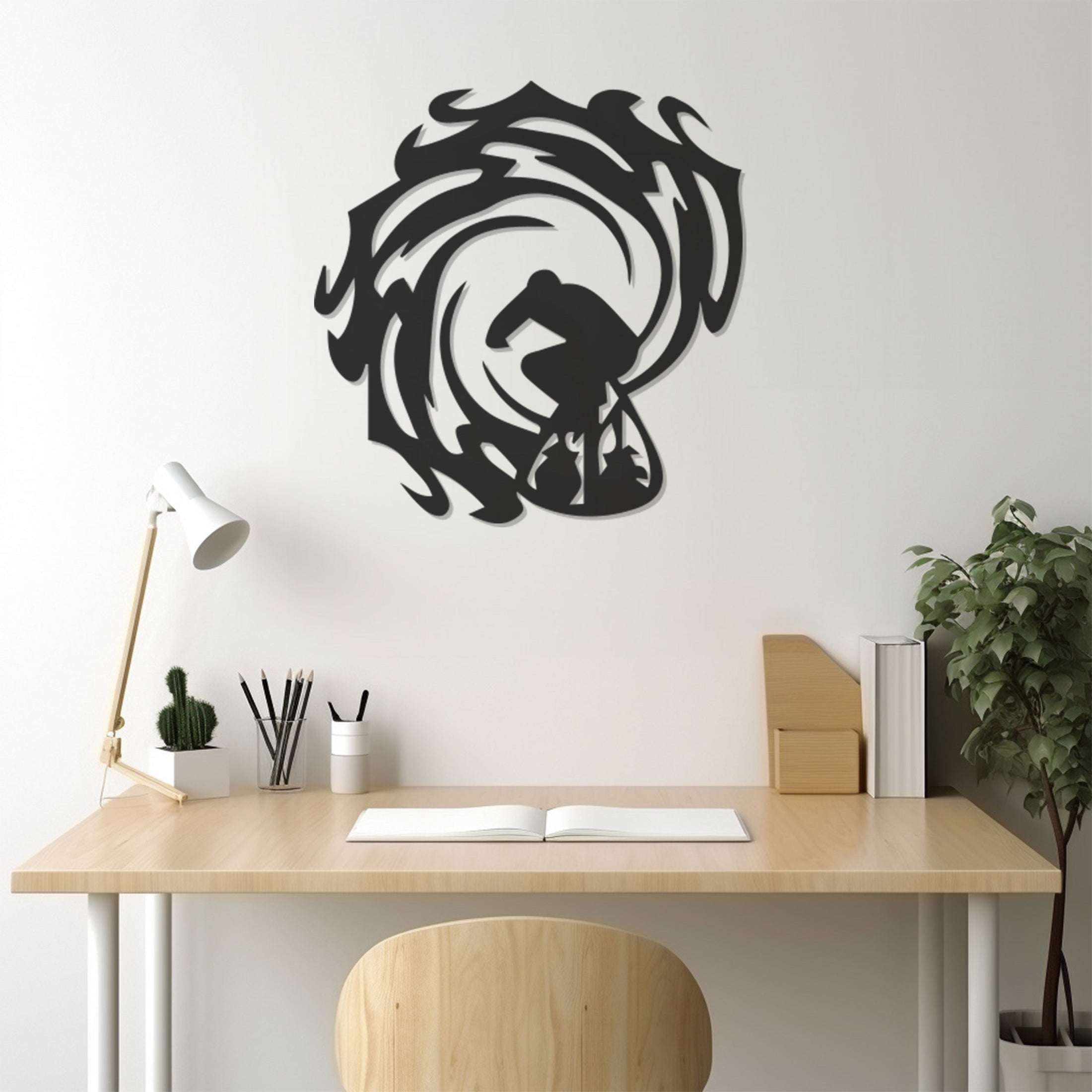 Human Silhouette Metal Wall Decor Surfing The Waves