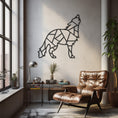 Load image into Gallery viewer, Wolf Metal Wall Decor Made With Geometric Abstract Patterns
