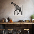 Load image into Gallery viewer, Giraffe Figure Coming Out Of The Frame Metal Wall Art
