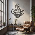 Load image into Gallery viewer, Emtal Wall Decor With Coffe Written On The Silhouette Of A Cup
