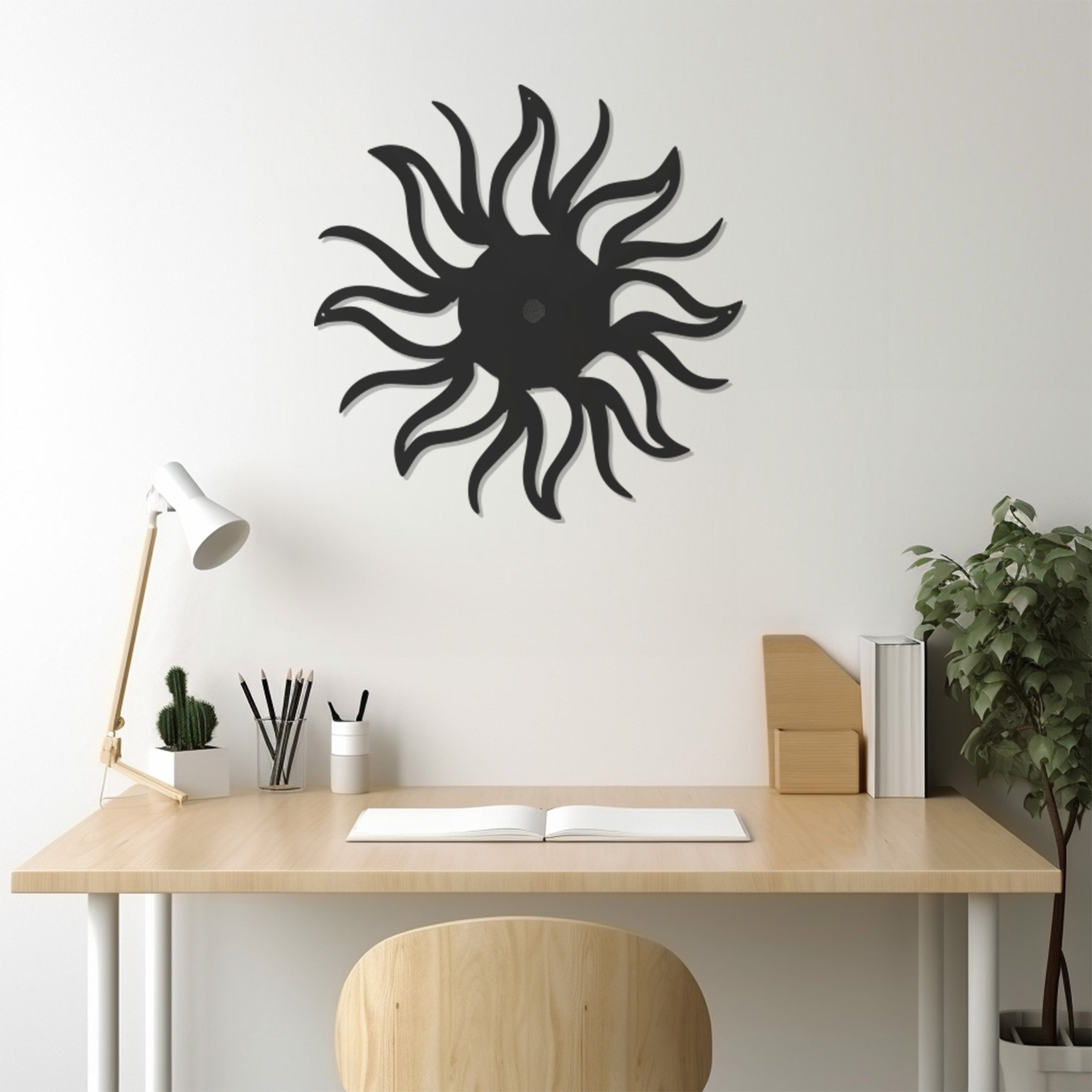 Sun Flower Design Metal Wall Art