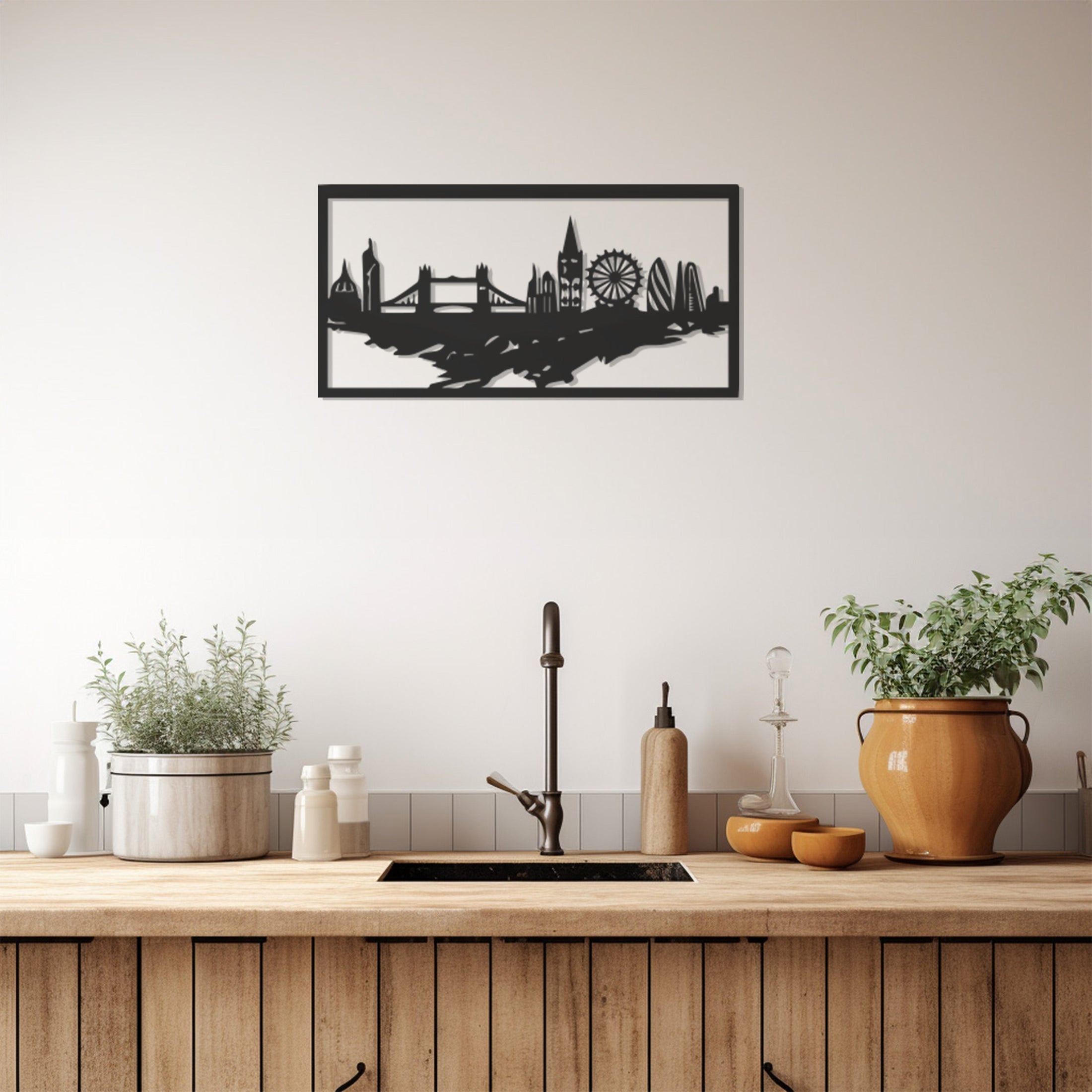 Minimalist Landscape Painting Metal Wall Art, Metal Wall art