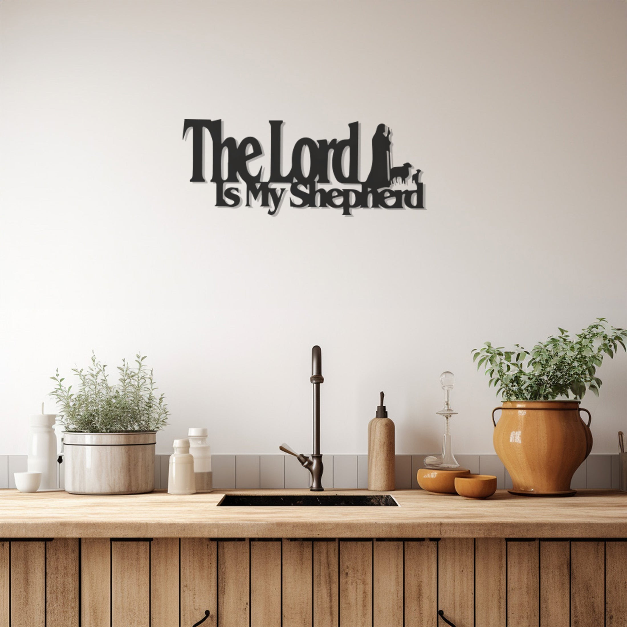 The Lord Is My Shepherd Metal Wall Decor