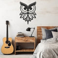 Load image into Gallery viewer, Geometric Owl Portrait Metal Wall Decor
