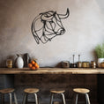 Load image into Gallery viewer, Geometric Bull Figure Line Art Metal Wall Art, Metal Wall art
