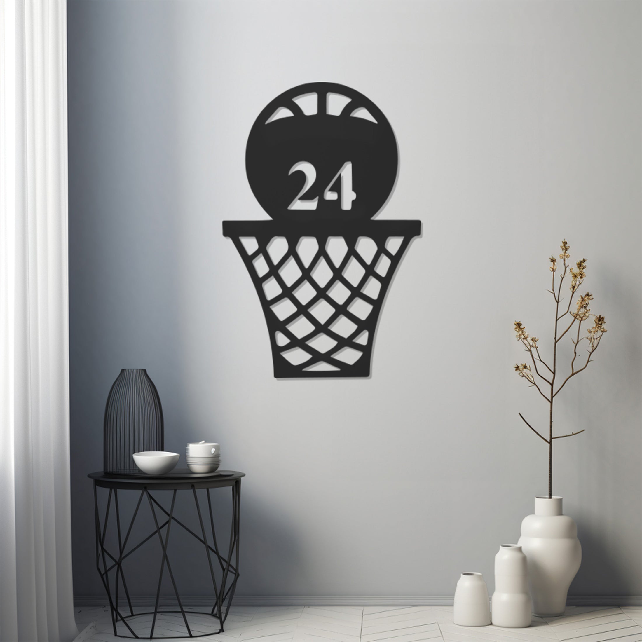 Basketball Hoop With 24 Written On It In Memory Of Kobe Bryant