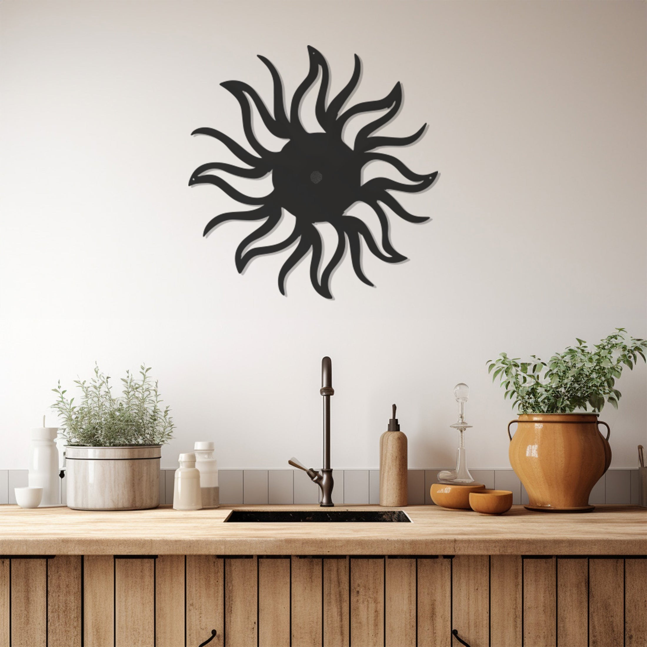 Sun Flower Design Metal Wall Art, Wall Decor, Metal Wall art