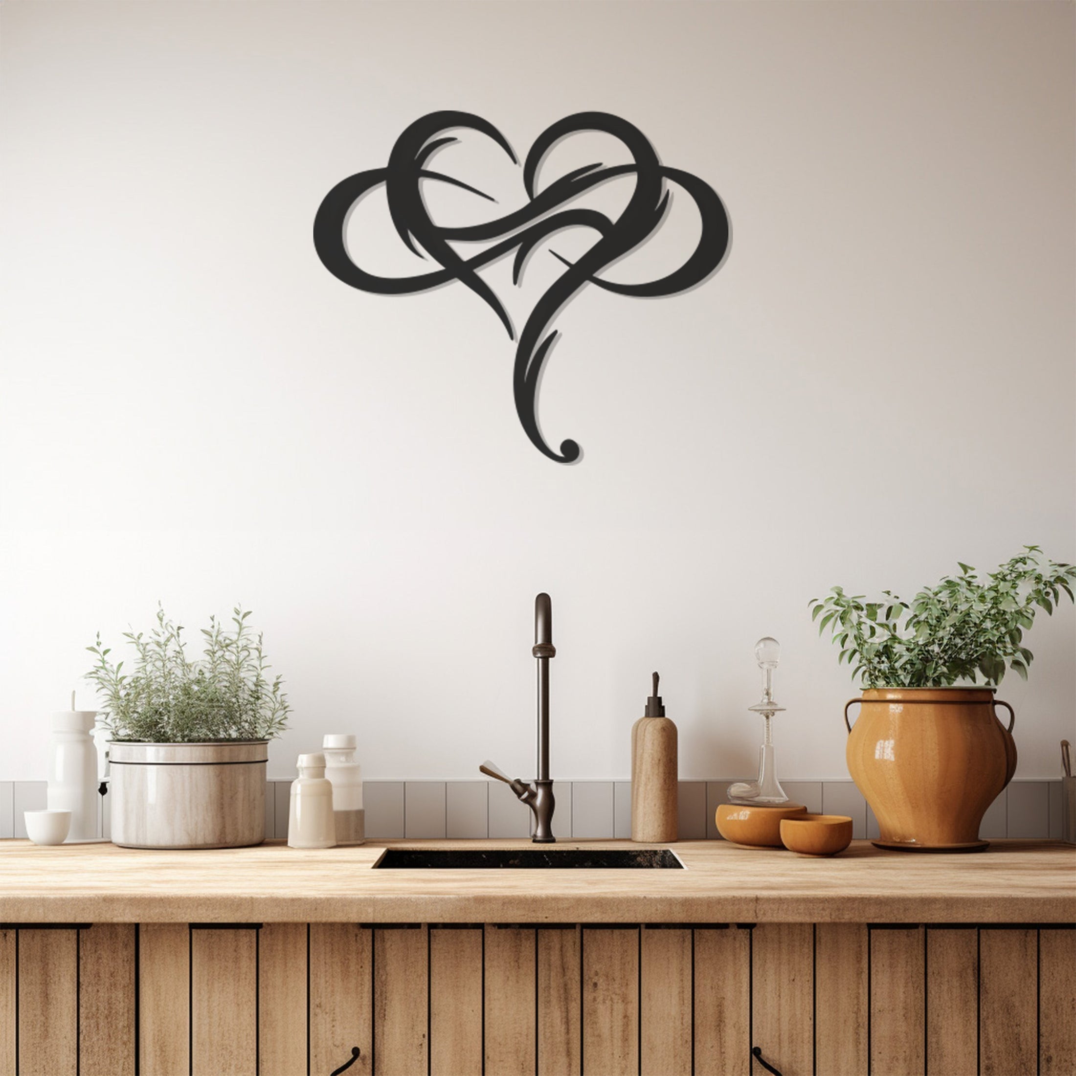 Love, Heart. Infinity Metal Wall Art