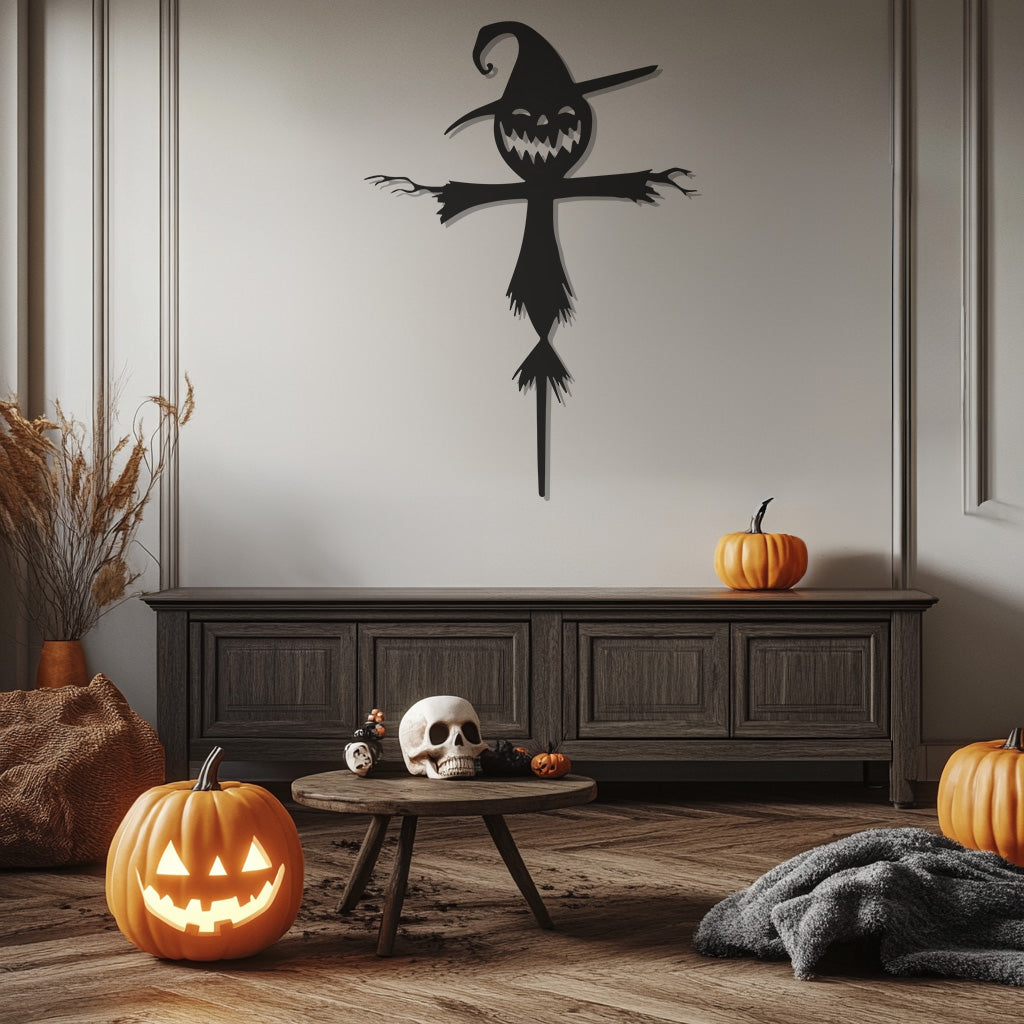 Scarecrow Halloween Theme Metal Wall Art