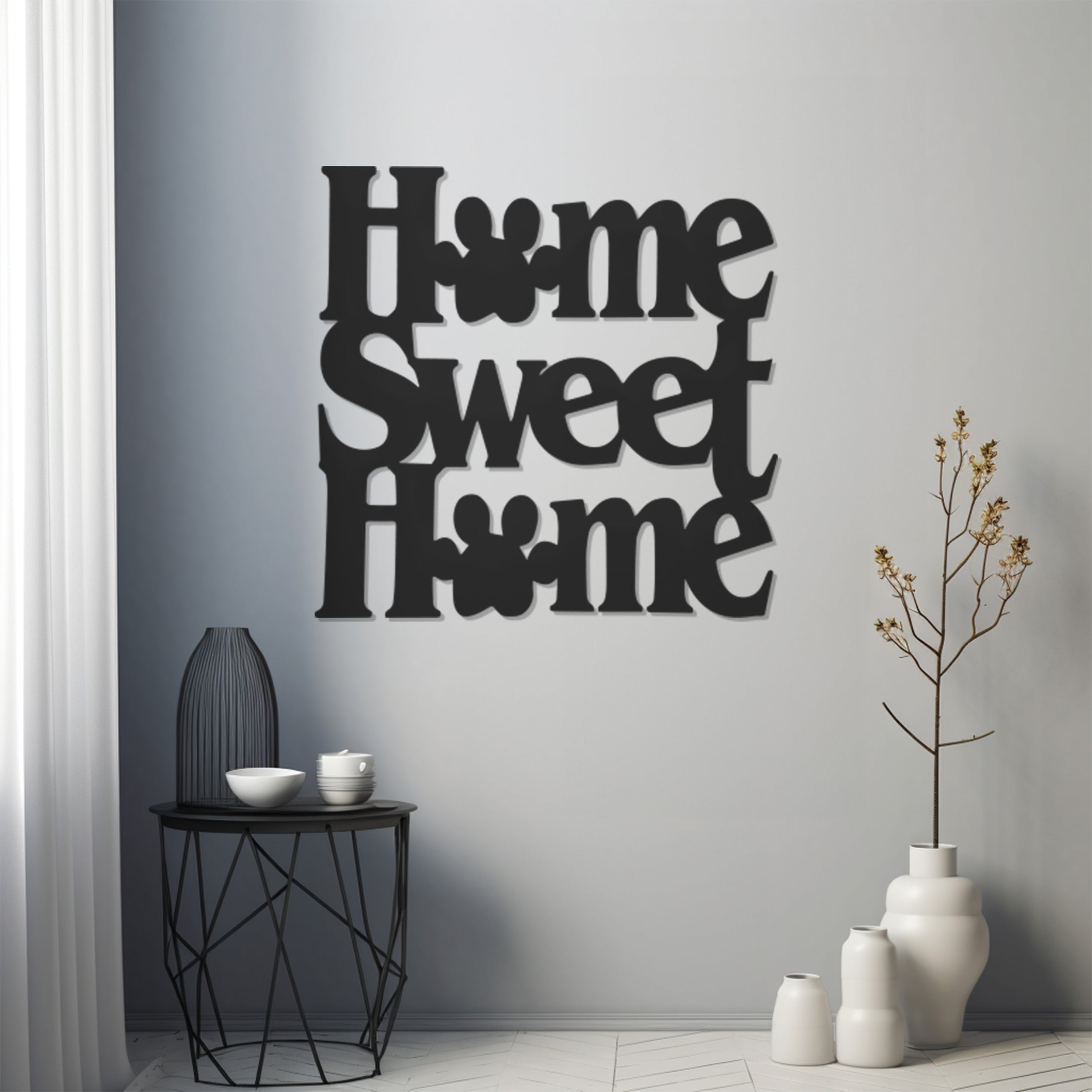 Home Sweet Home Paw Lettering Metal Wall Decor