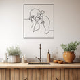 Load image into Gallery viewer, Kissing Lovers Silhouette Drawn With Line Art Technique Metal Wall Decor
