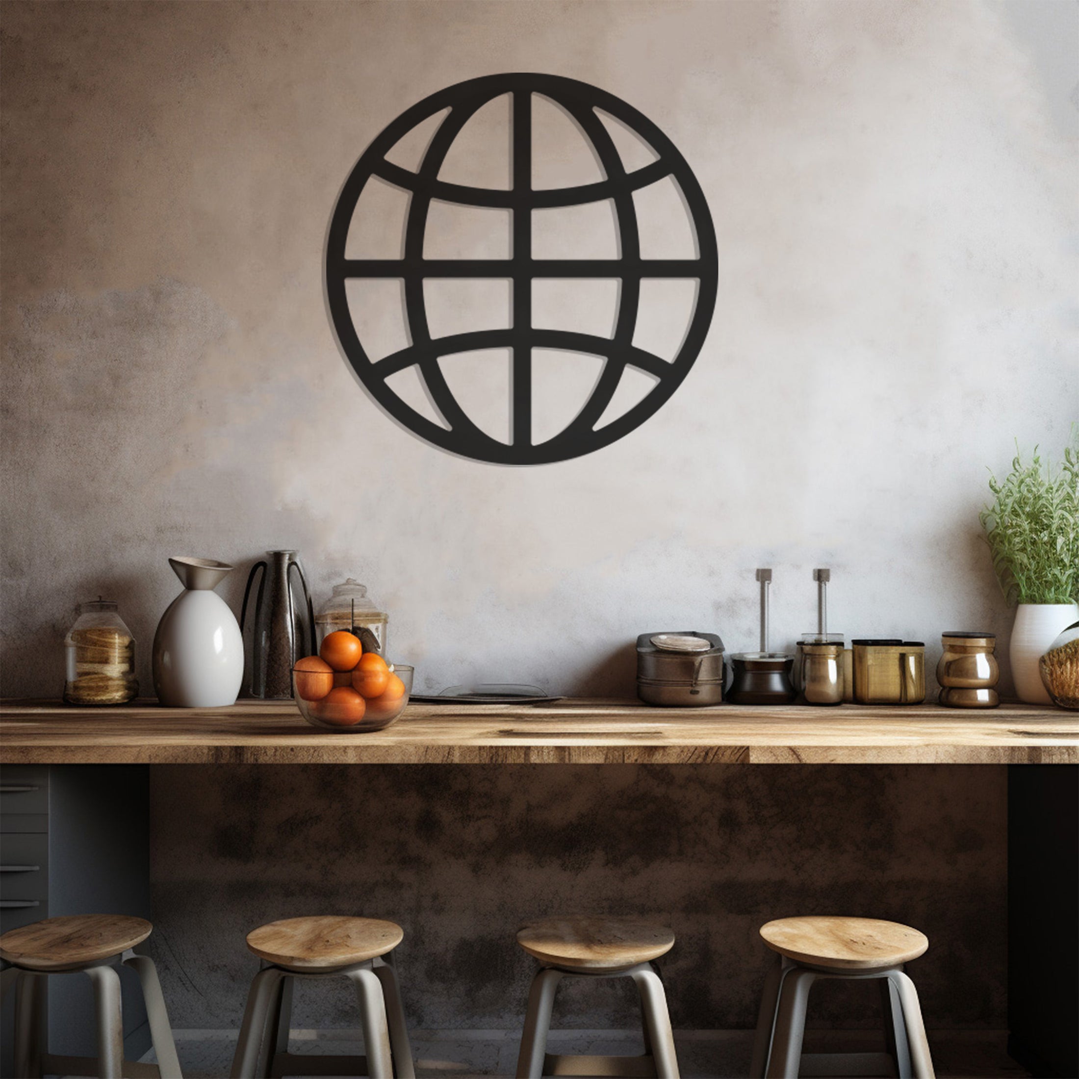 World Sections Metal Wall Art